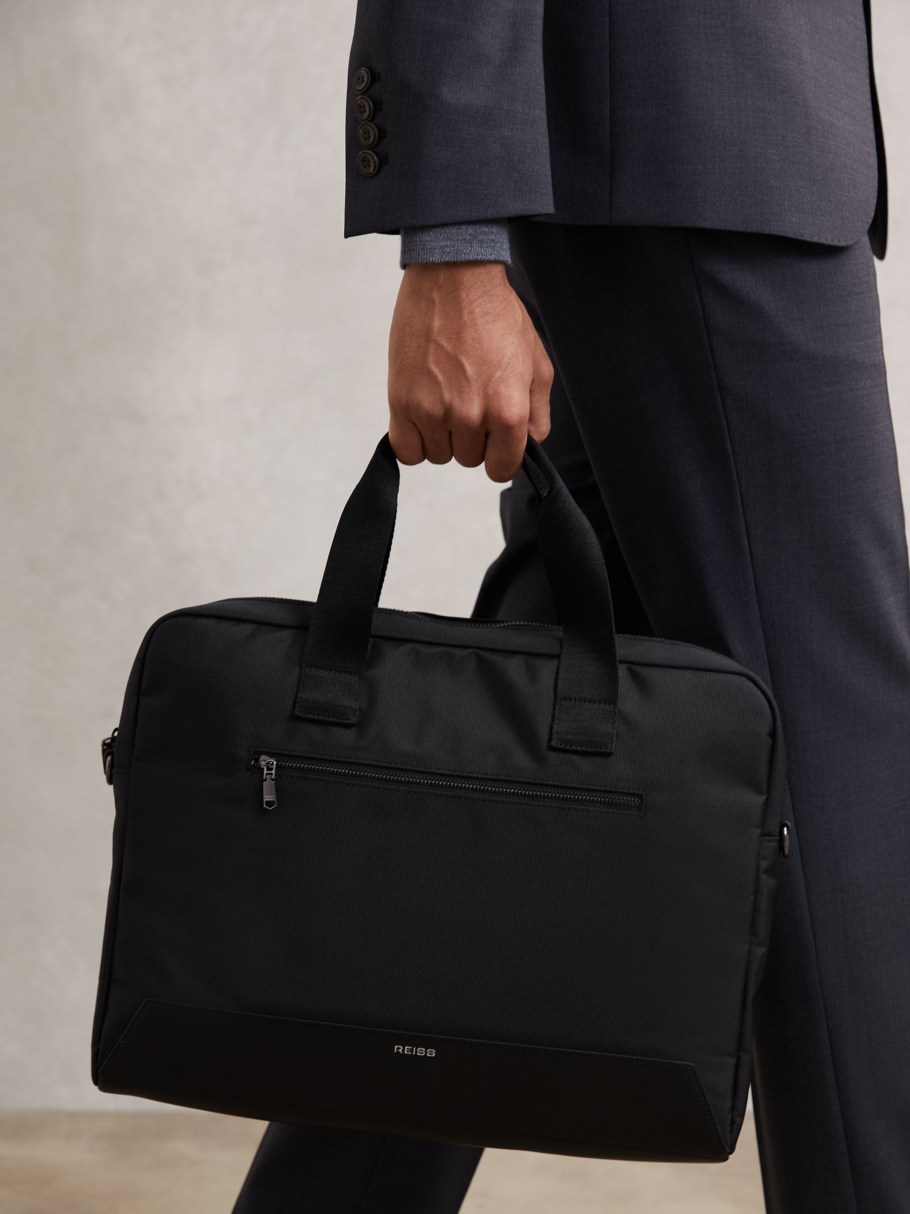 Woven Briefcase in Black - image 3