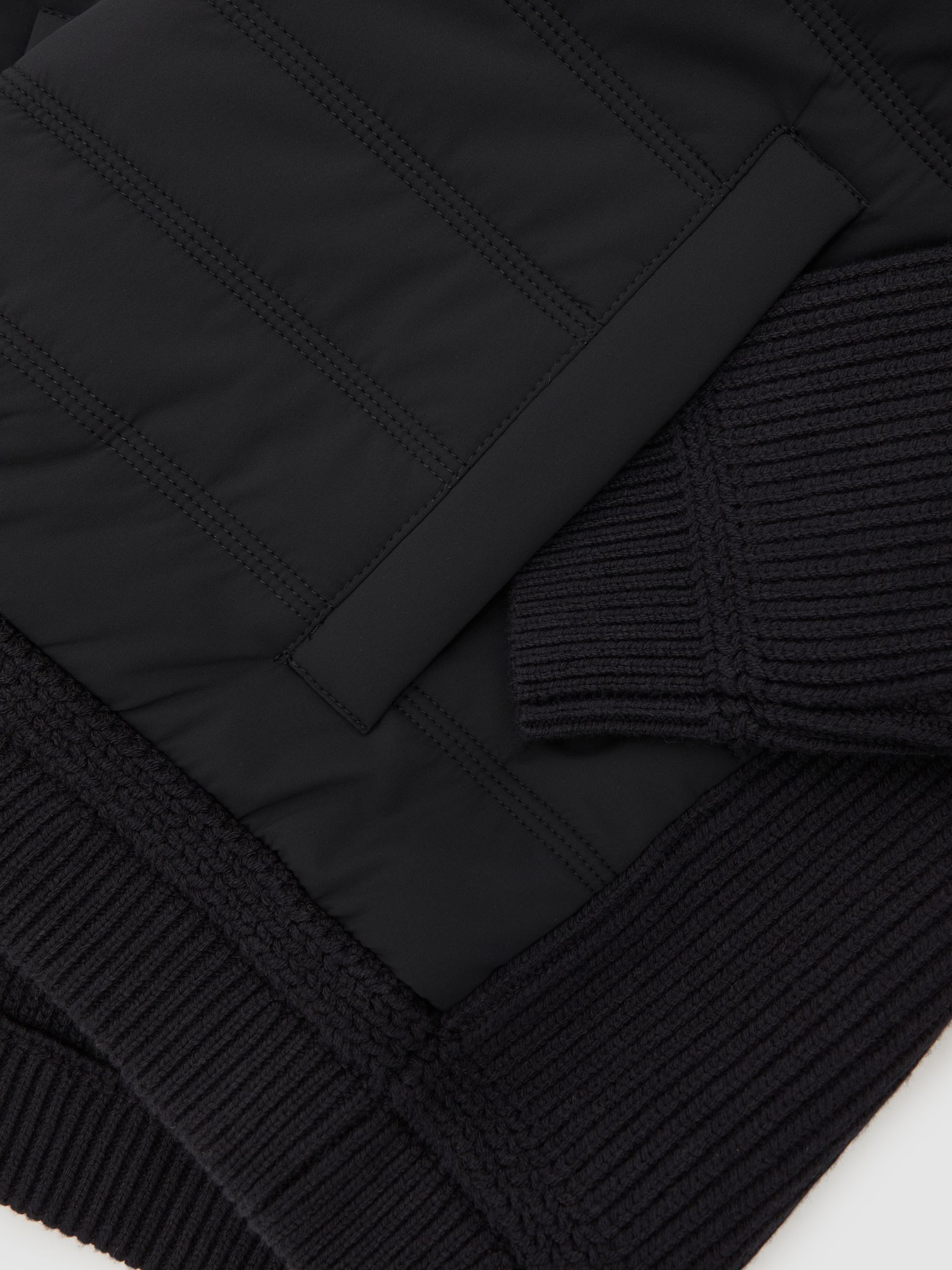 Quilted Rib-Knit Funnel-Neck Jacket in Navy - image 4