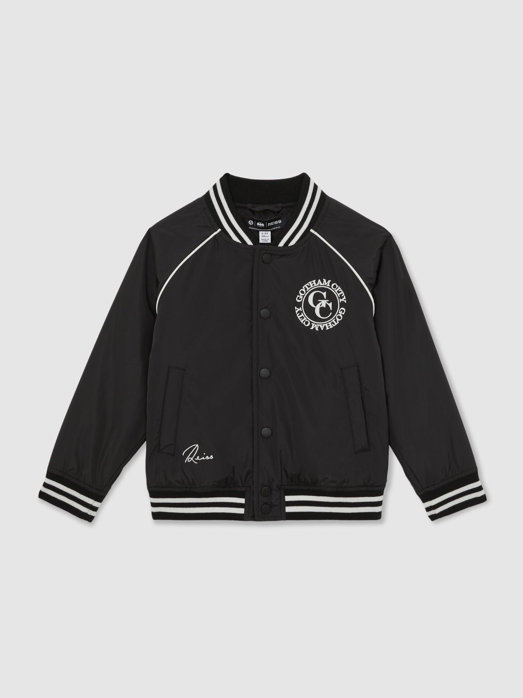3-9 yrs Batman | Reiss Gotham City Jacket in Black - Image 2 of 6