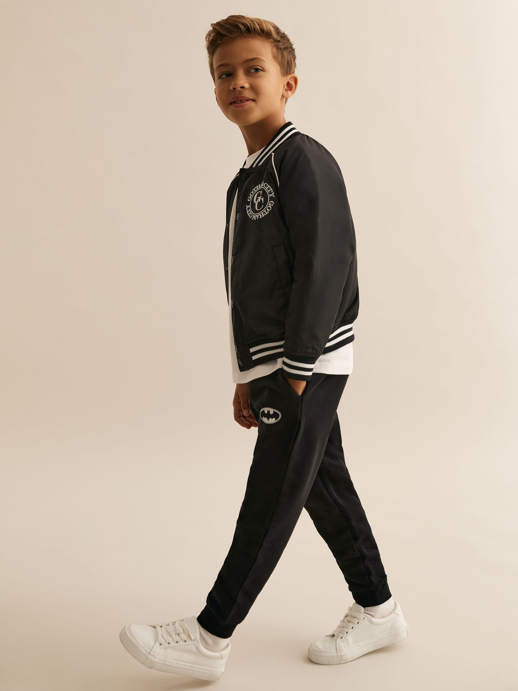 3-9 yrs Batman | Reiss Gotham City Jacket in Black - Image 5 of 6