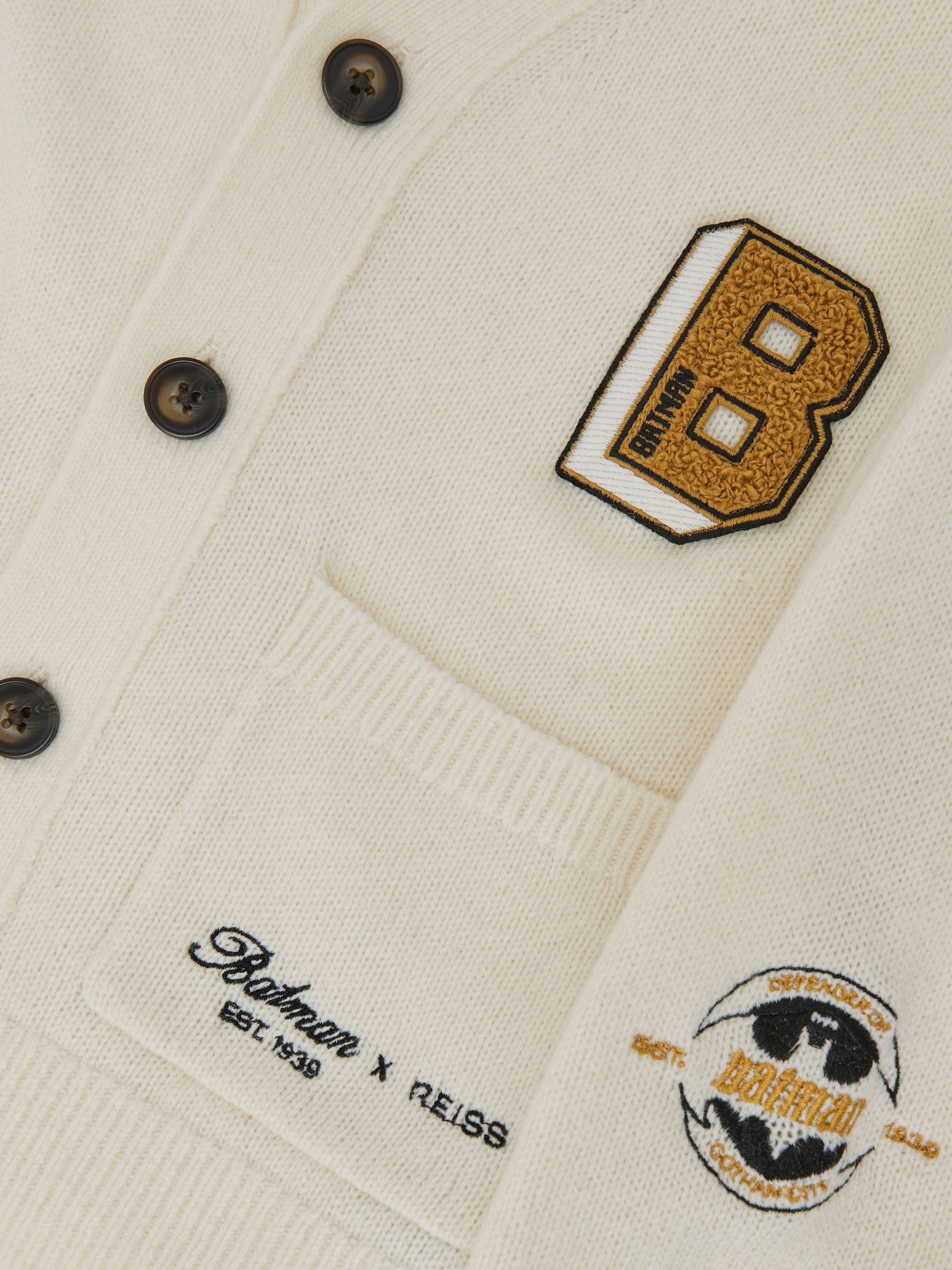 13-14 yrs Batman | Reiss Badge Cardigan in Off White - Image 4 of 4