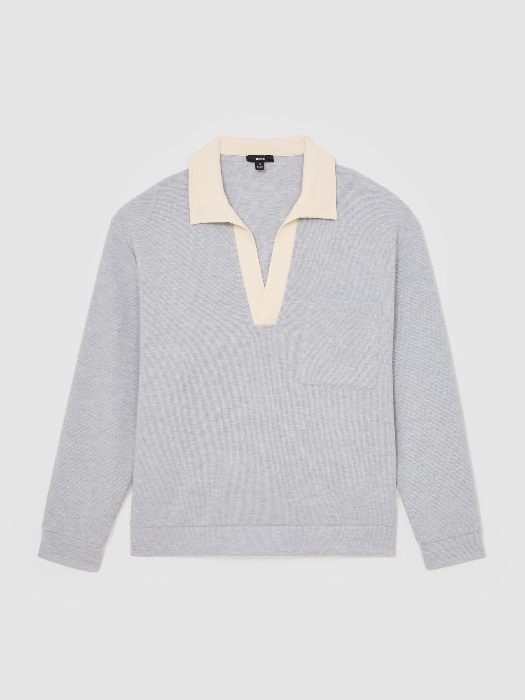 Polo Shirt in Grey Marl/White - Image 2 of 5