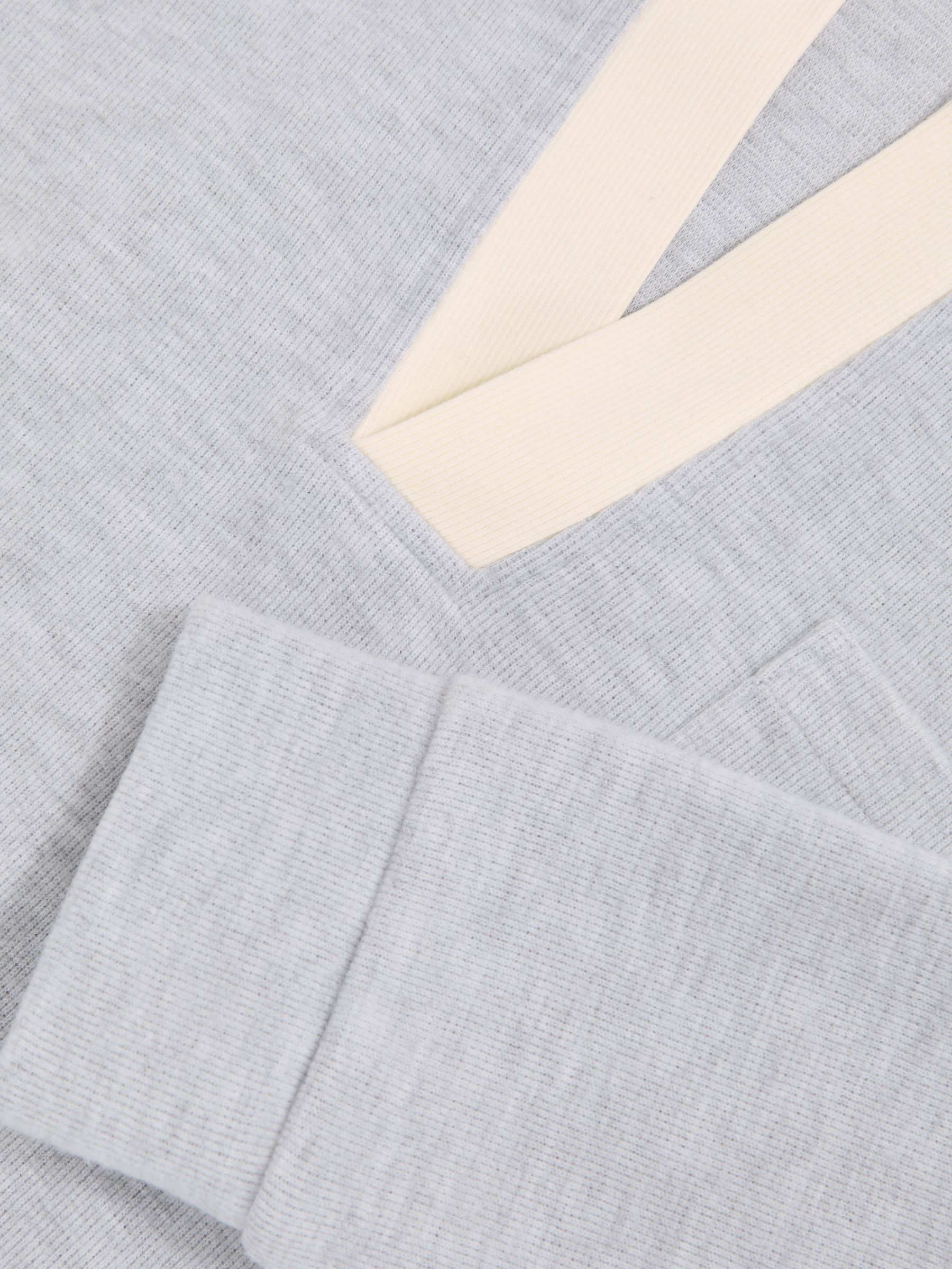 Open-Collar Polo Shirt with Cotton in Grey Marl/White - image 3