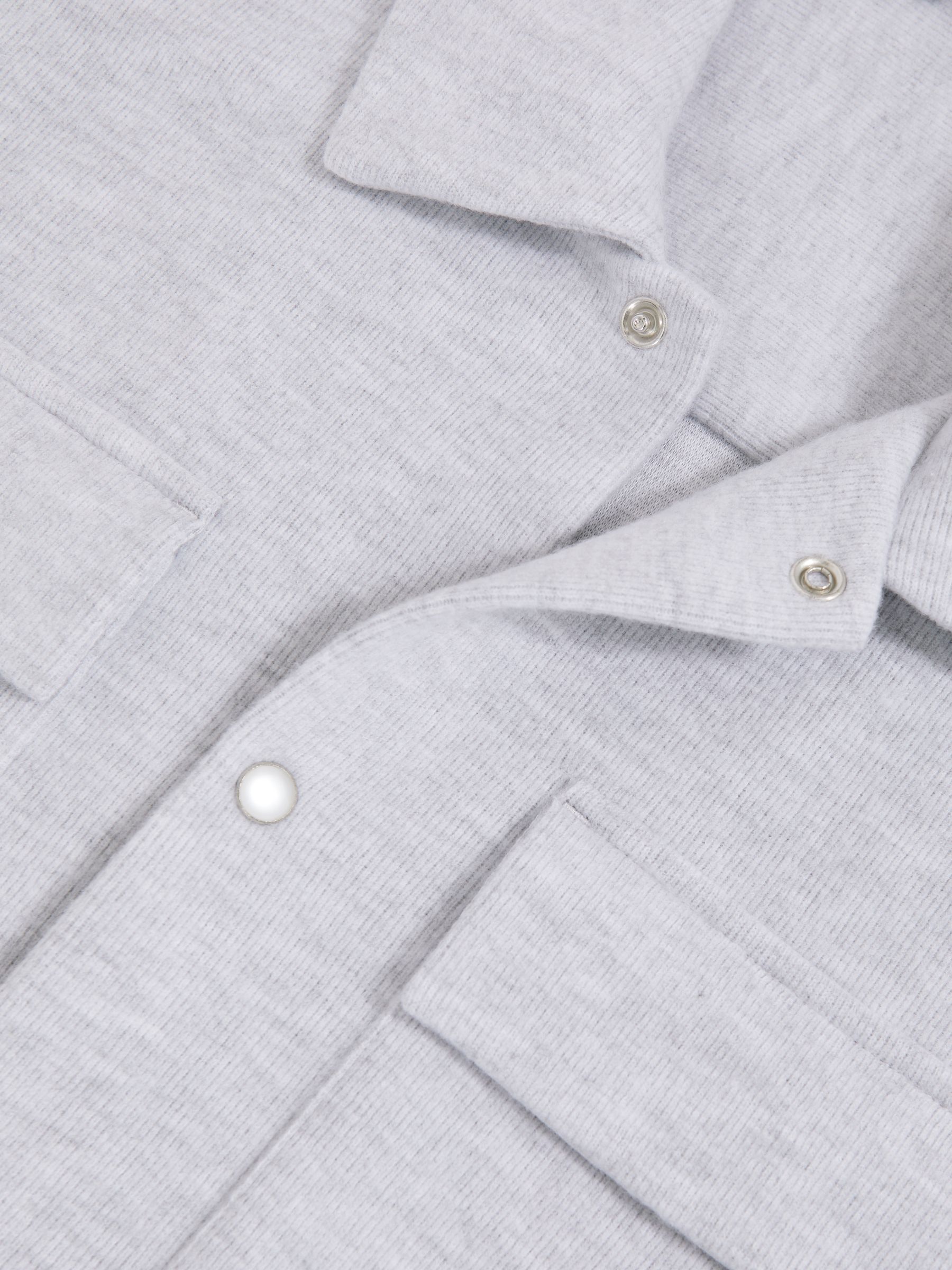 Press-Stud Jersey Shirt with Cotton in Grey Marl - image 3