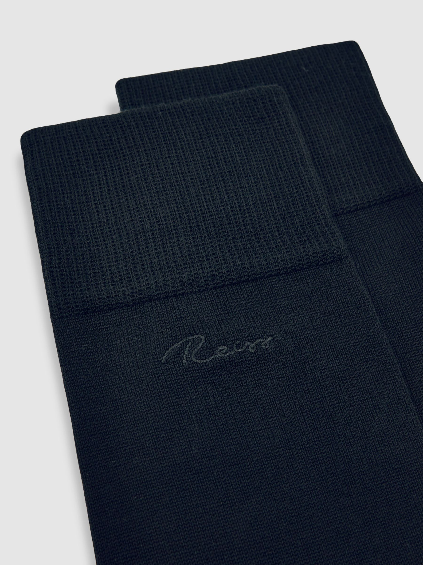 Cotton-Blend Logo Embroidery Socks in Black - Image 3 of 3