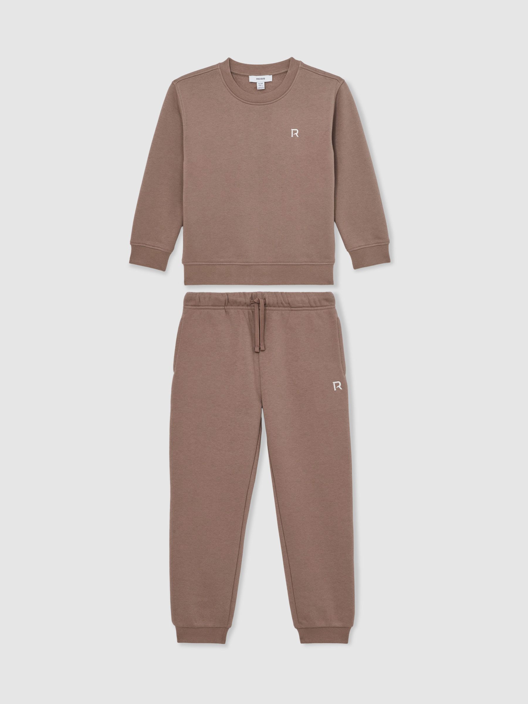 Logo Sweatshirt and Joggers Set Cotton-Blend in Taupe - Image 2 of 5