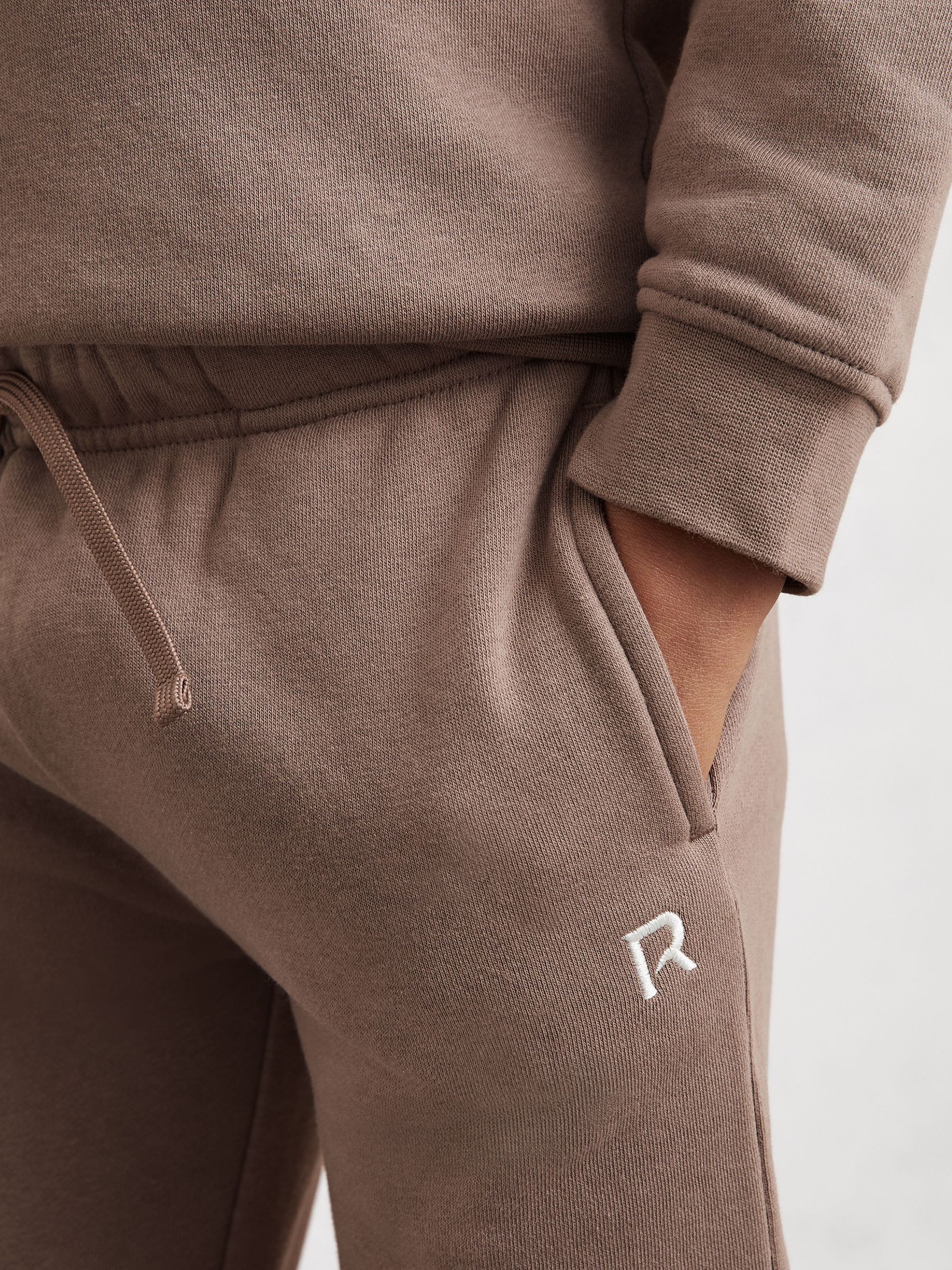 Logo Sweatshirt and Joggers Set Cotton-Blend in Taupe - Image 4 of 5