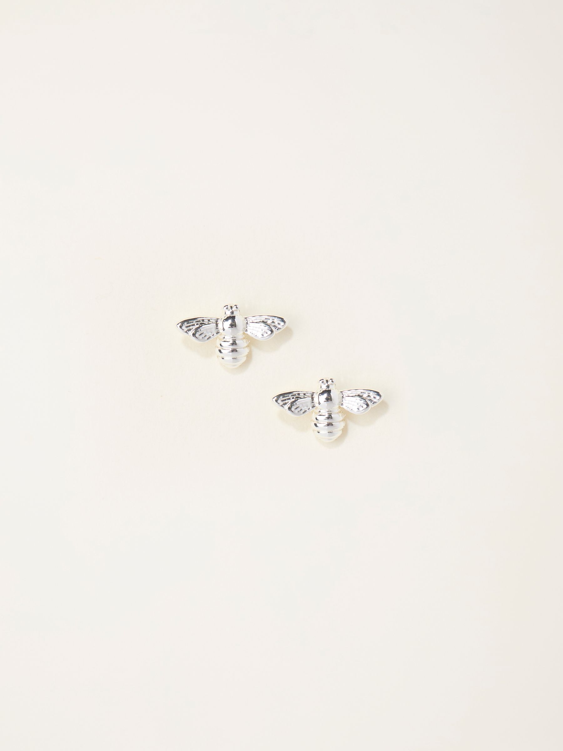 Silver Tone Bee Stud Earrings - Image 3 of 4