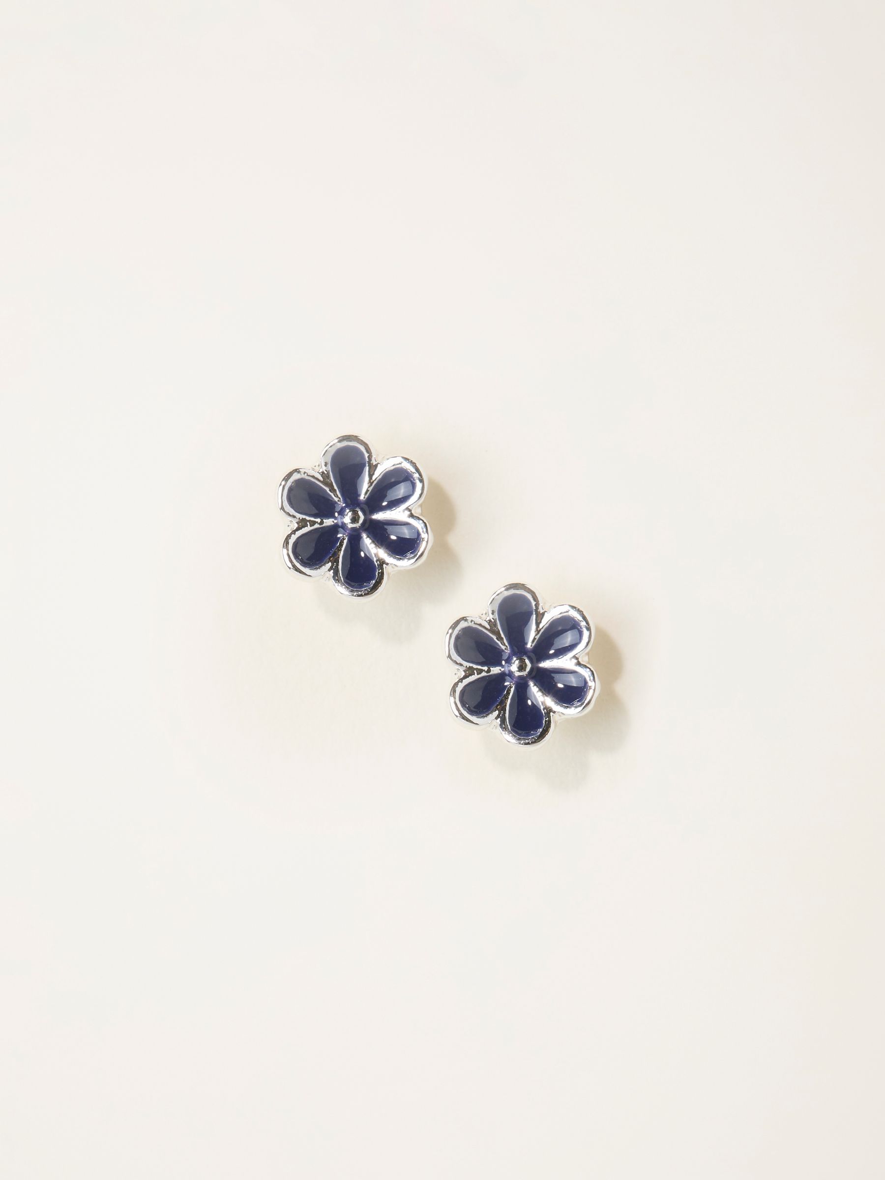 Silver Tone Daisy Stud Earrings - Image 1 of 2