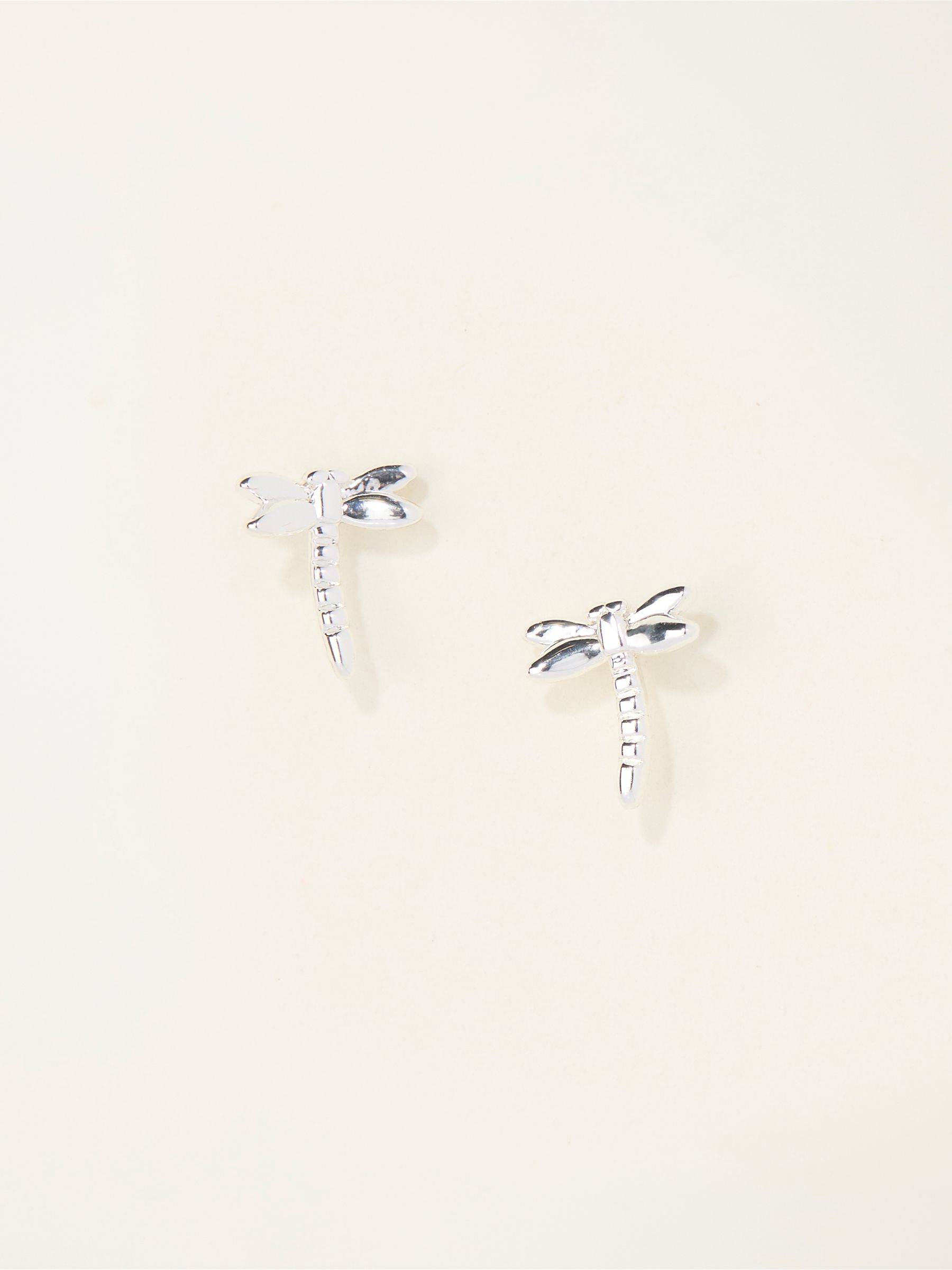 Silver Tone Dragonfly Stud Earrings - Image 1 of 2