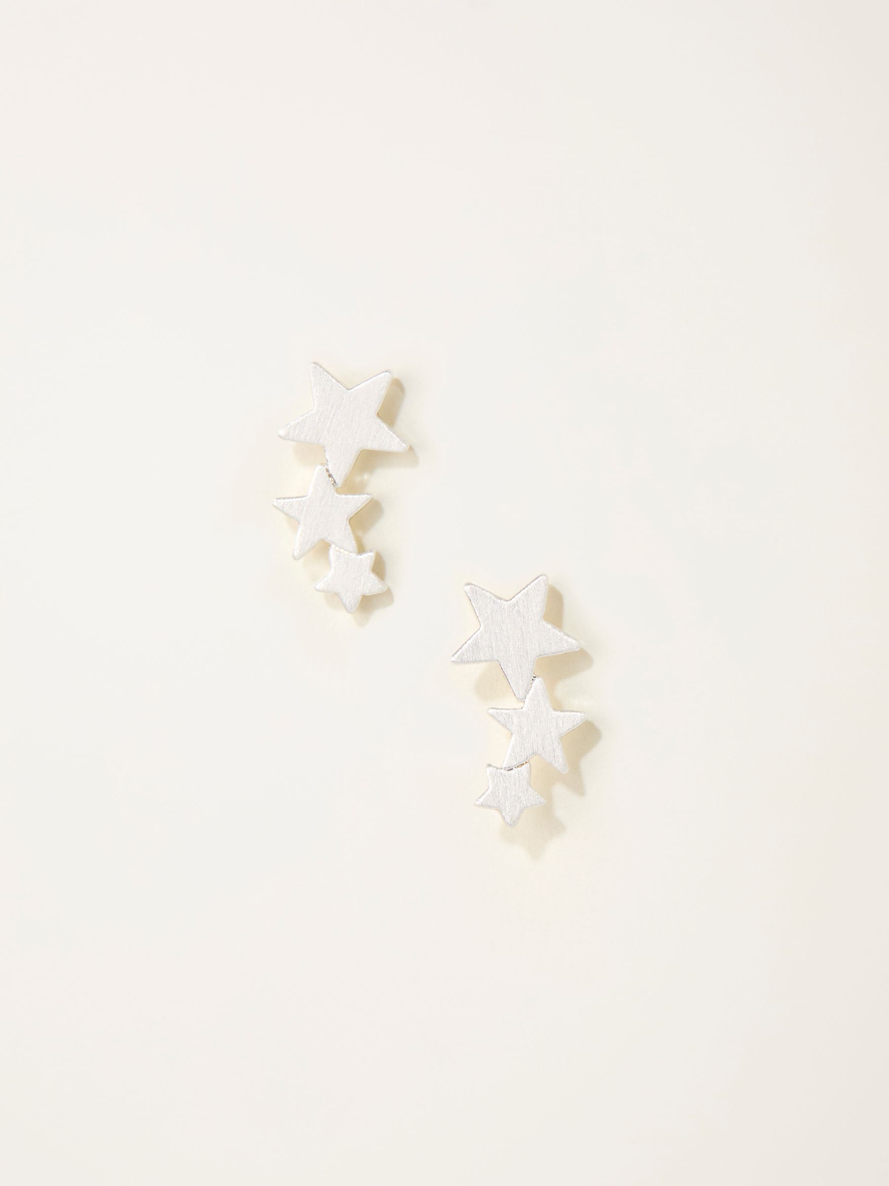 Silver Tone Star Crawler Earrings - Image 1 of 2