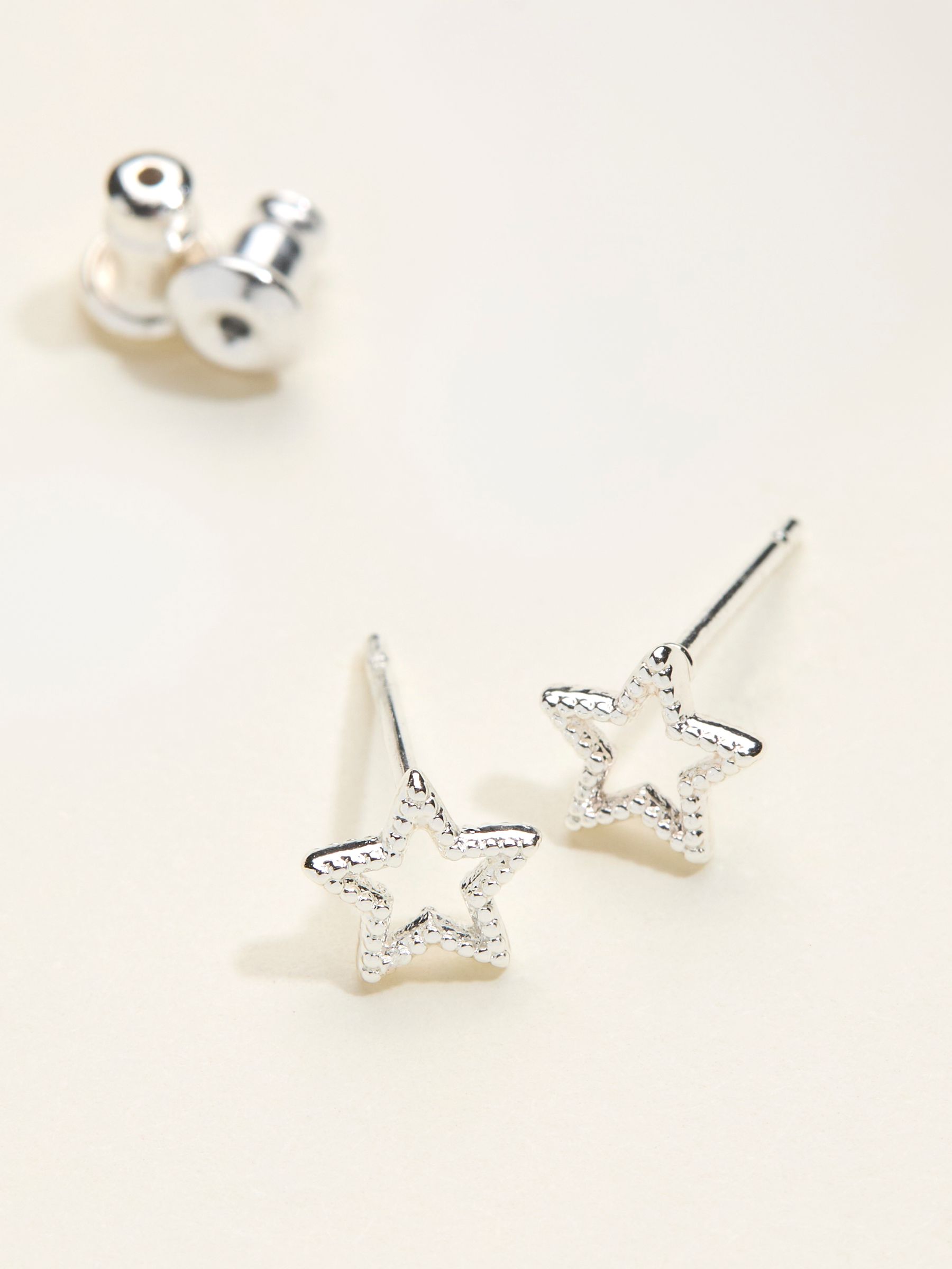 Silver Tone Star Stud Earrings - Image 2 of 2