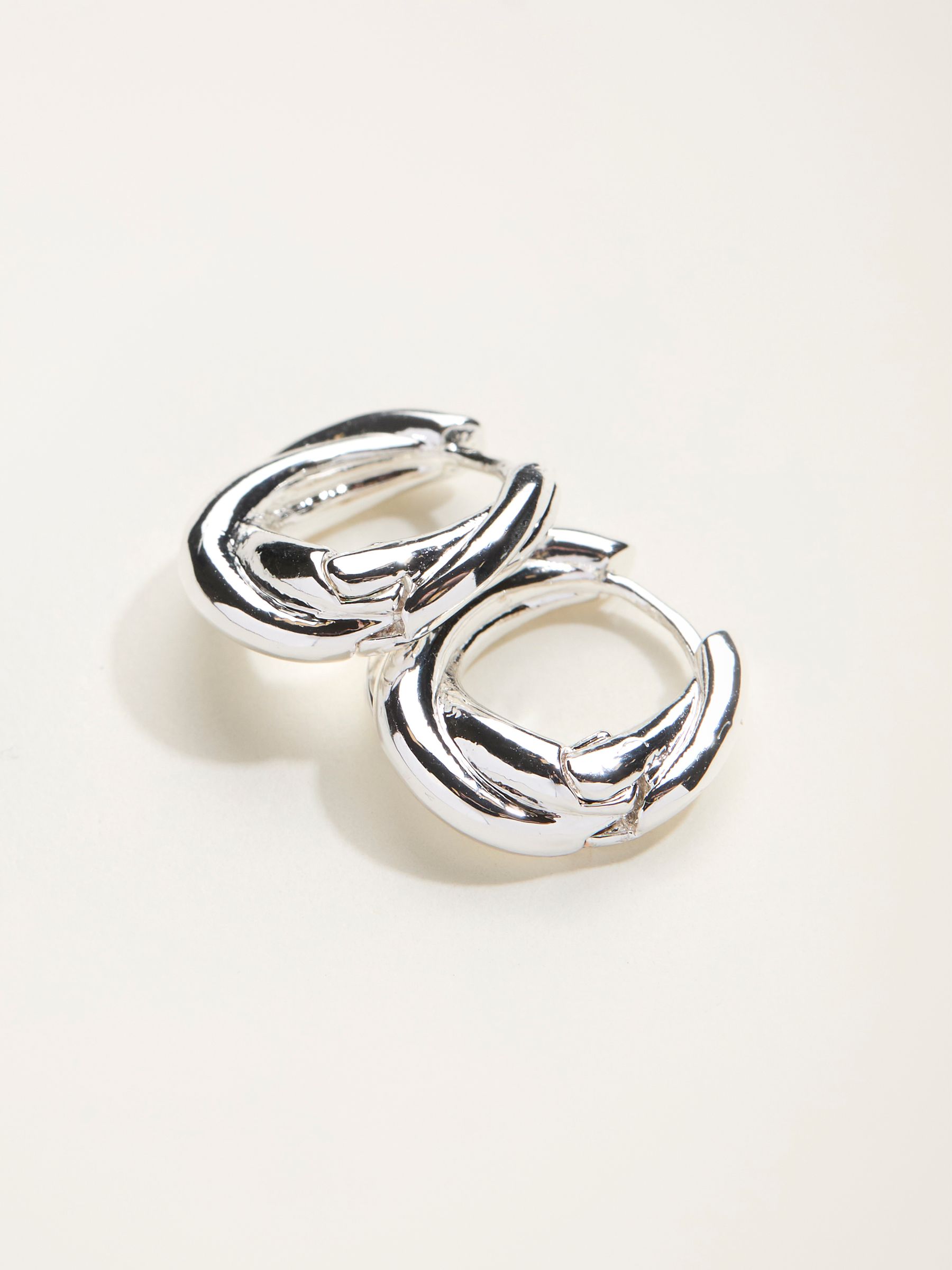 Silver Tone Twist Hoop Earrings - Image 2 of 2