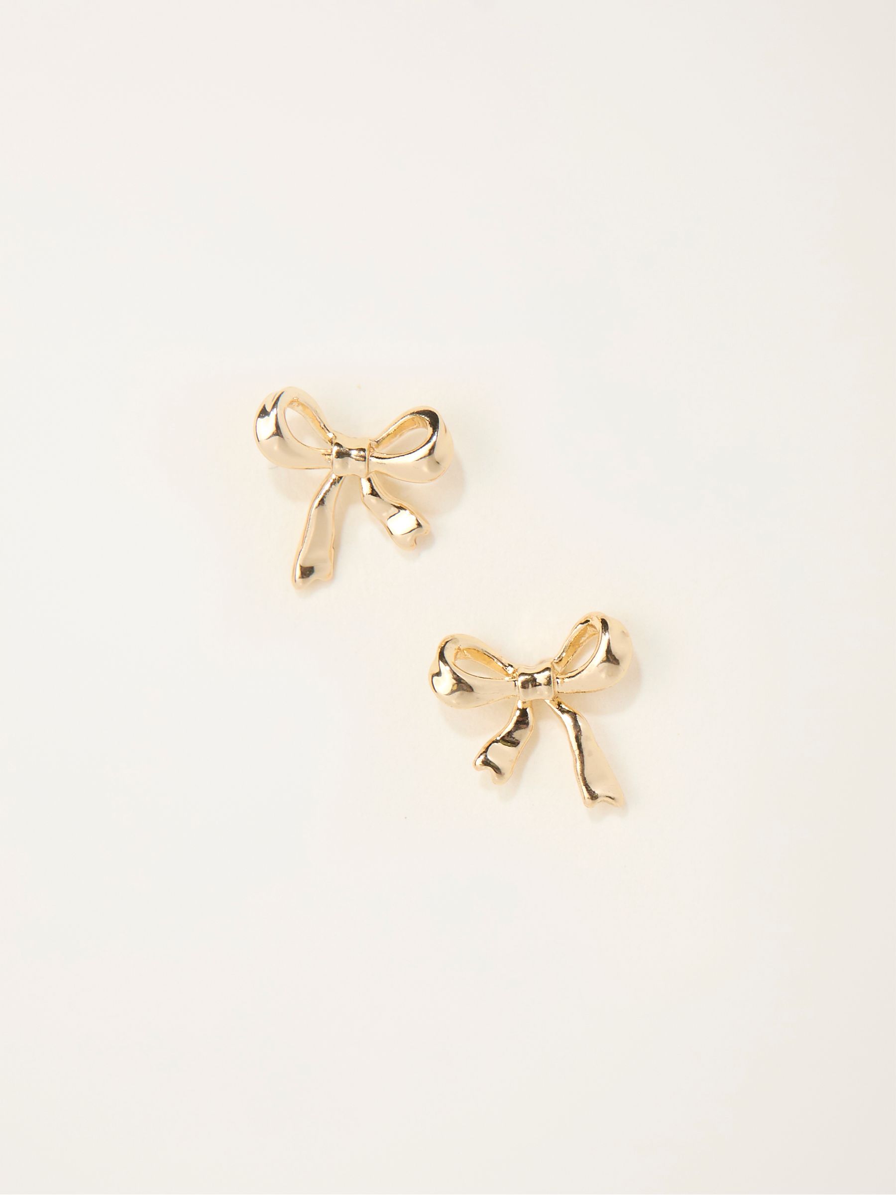 Gold Tone Bow Stud Earrings - Image 1 of 2
