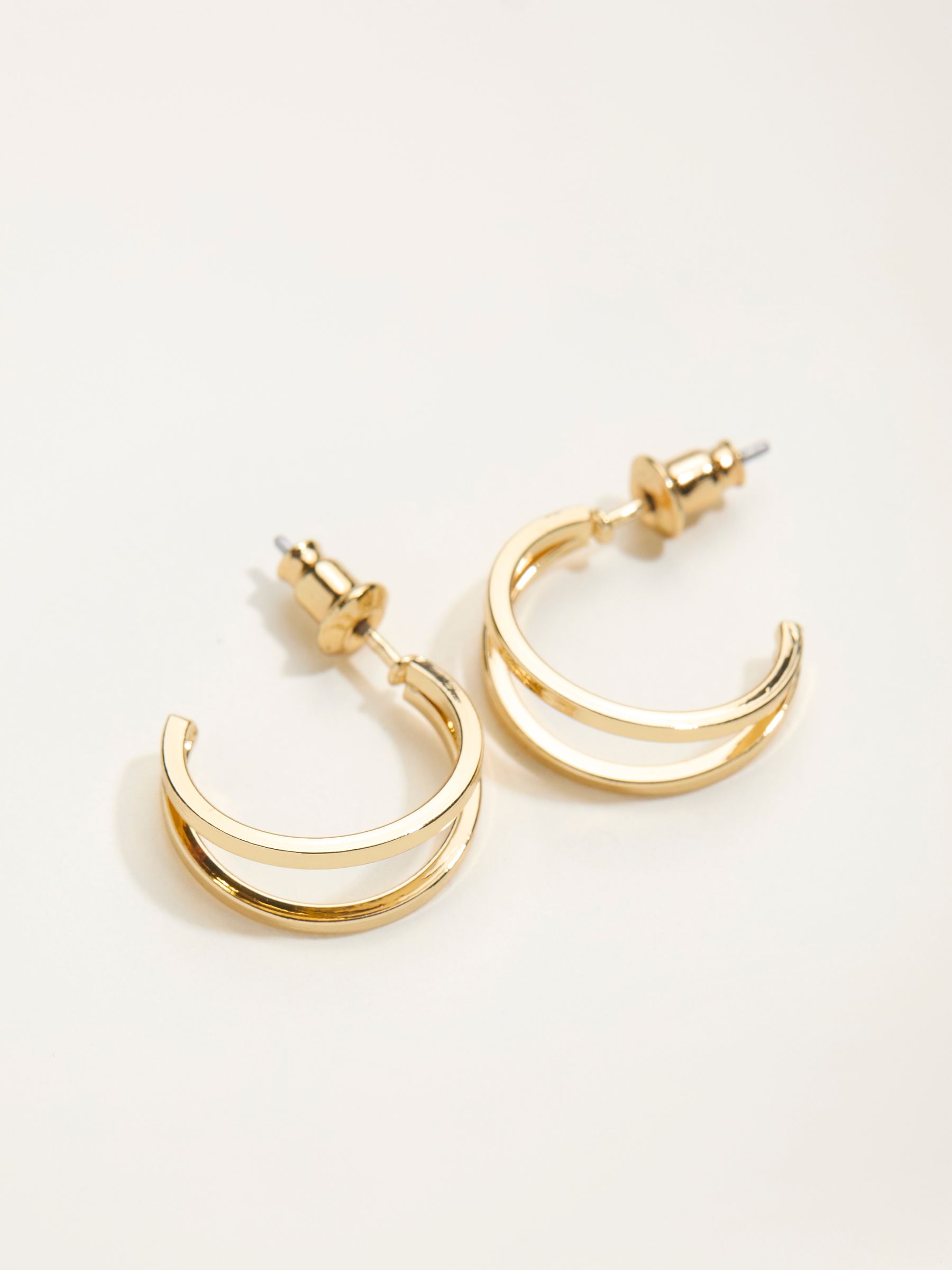 Gold Tone Double Hoop Earrings - Image 2 of 2