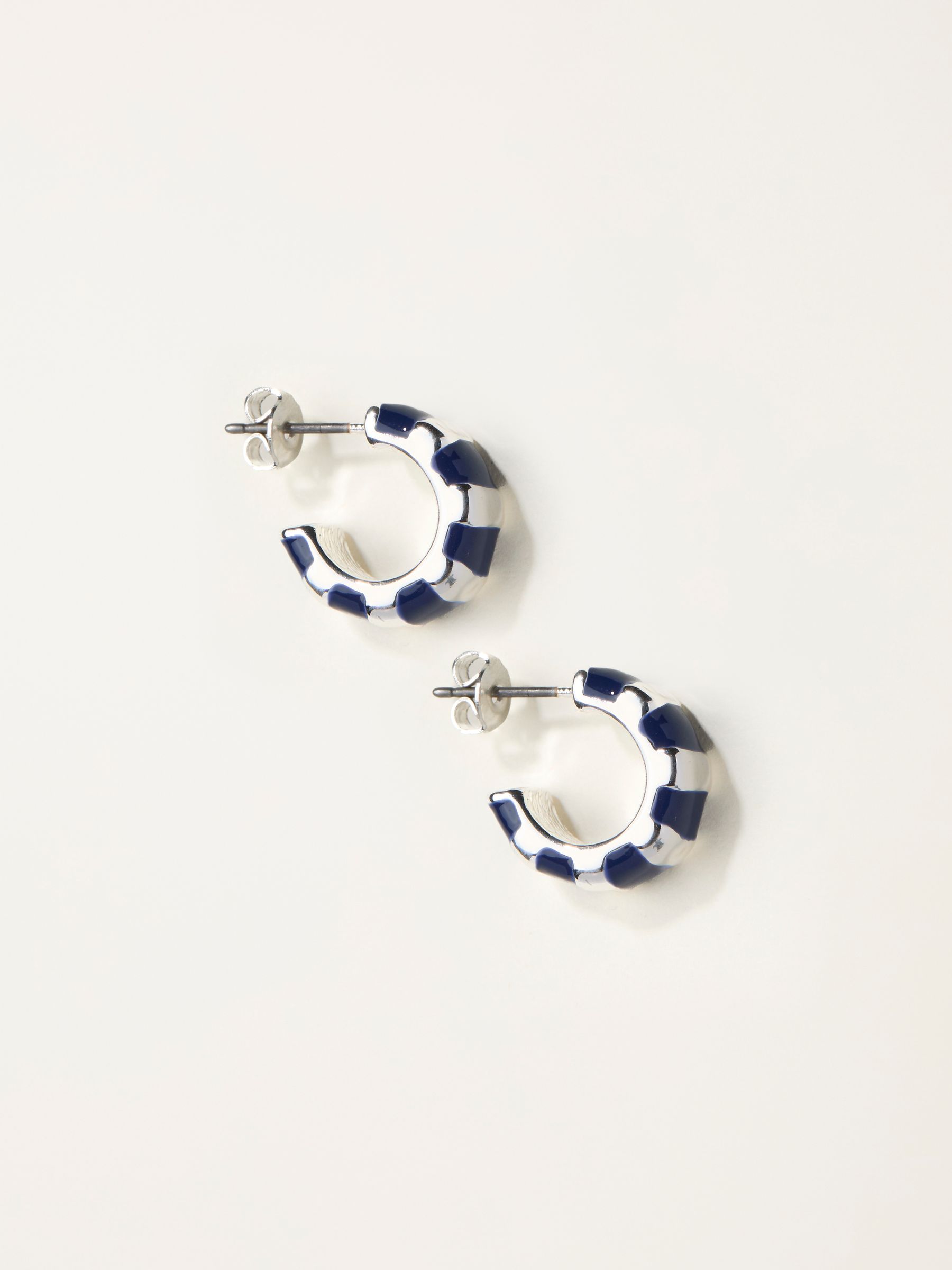 Blue Enamel Hoop Earrings - Image 1 of 2