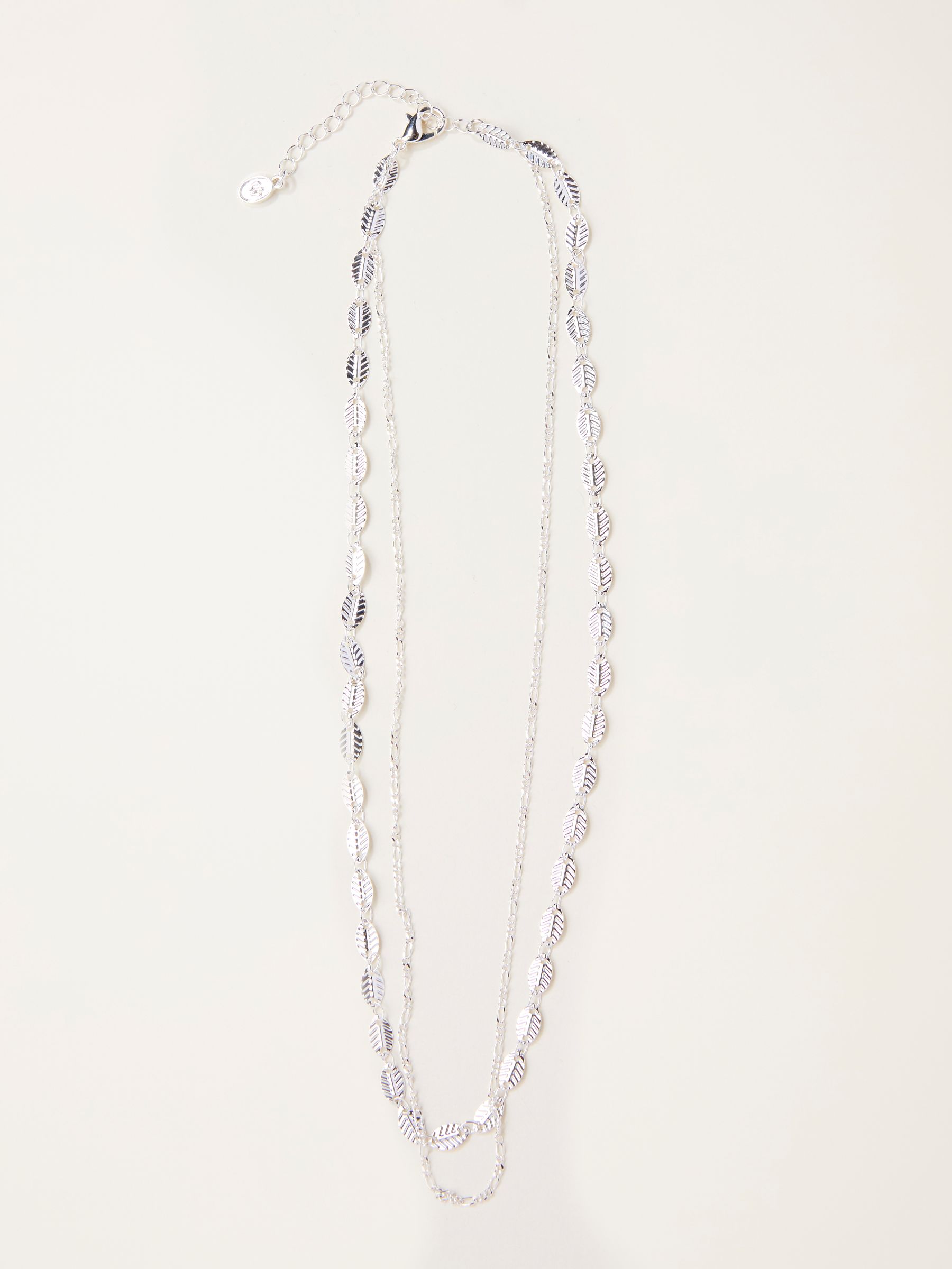 Silver Tone Layered Leaf Necklace - Image 1 of 2
