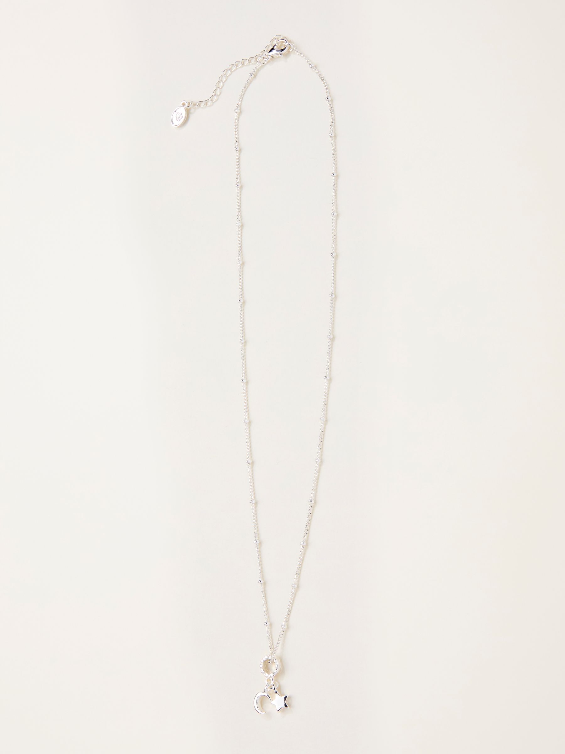 Silver Tone Star and Moon Necklace - Image 1 of 2