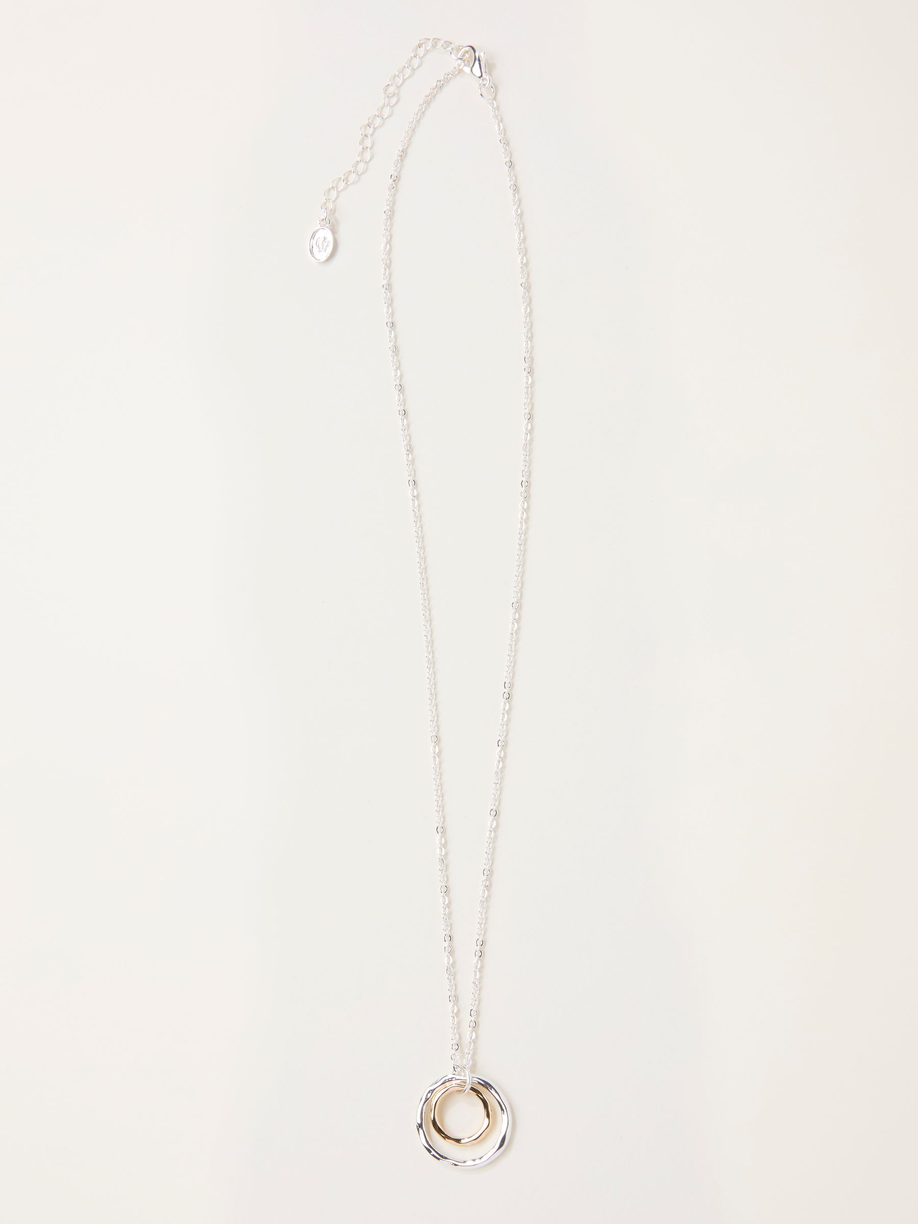 Silver Tone Double Hoop Necklace - Image 1 of 2