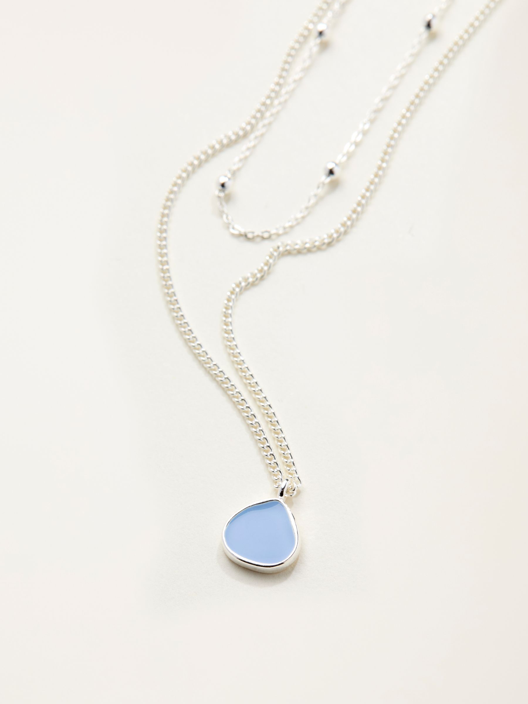 Silver Tone Enamel Layered Necklace - Image 2 of 2