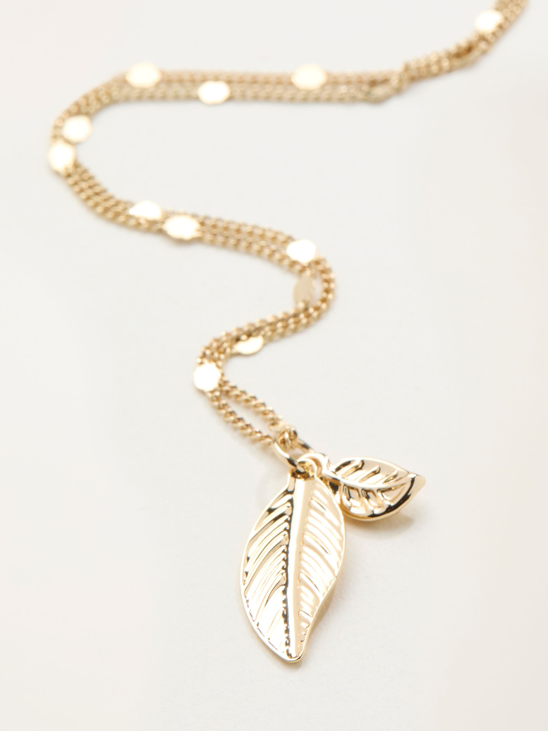 Gold Tone Leaf Charm Necklace - Image 2 of 2