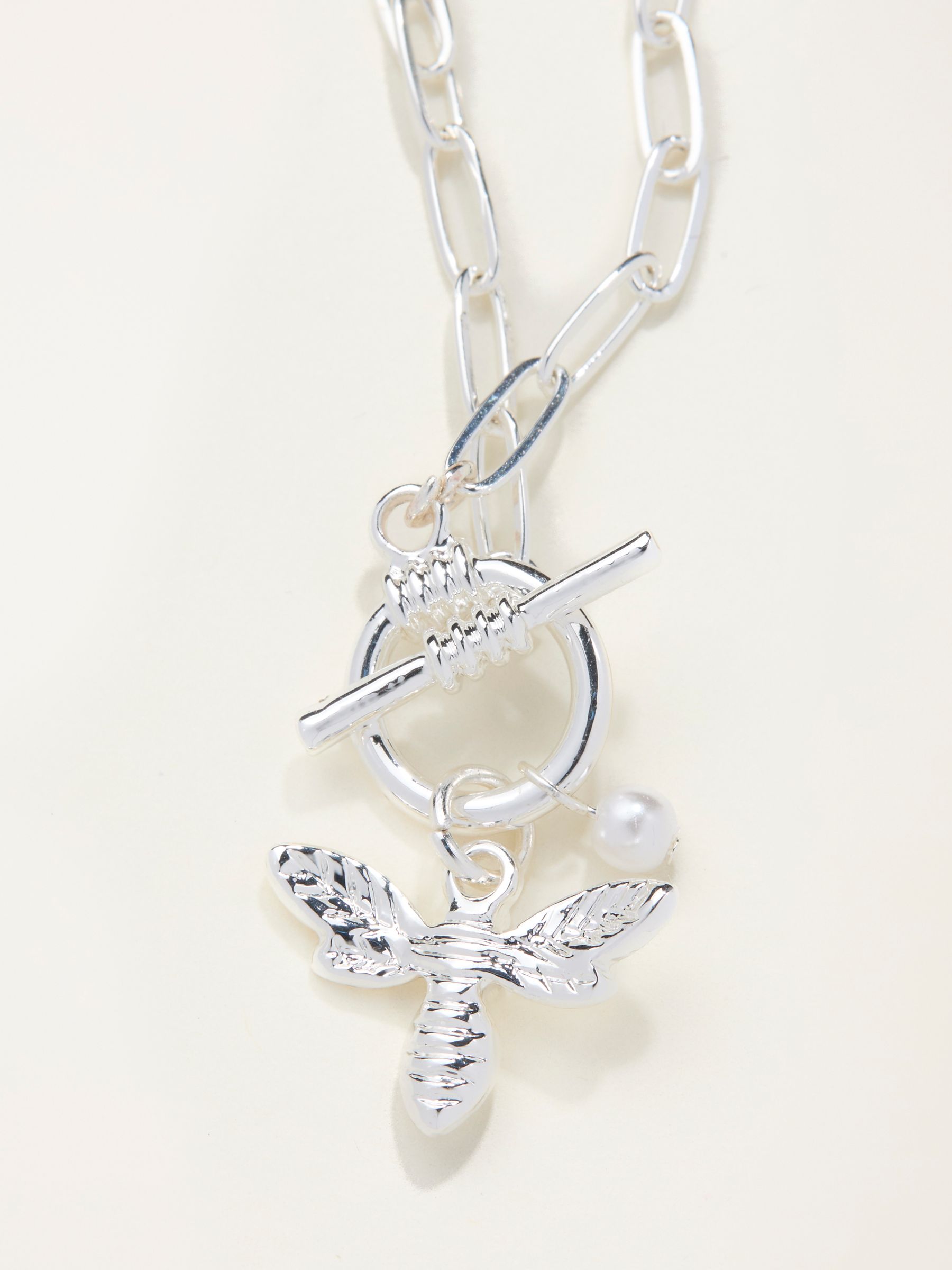 Silver Tone Bee Charm Nacklace - Image 2 of 2