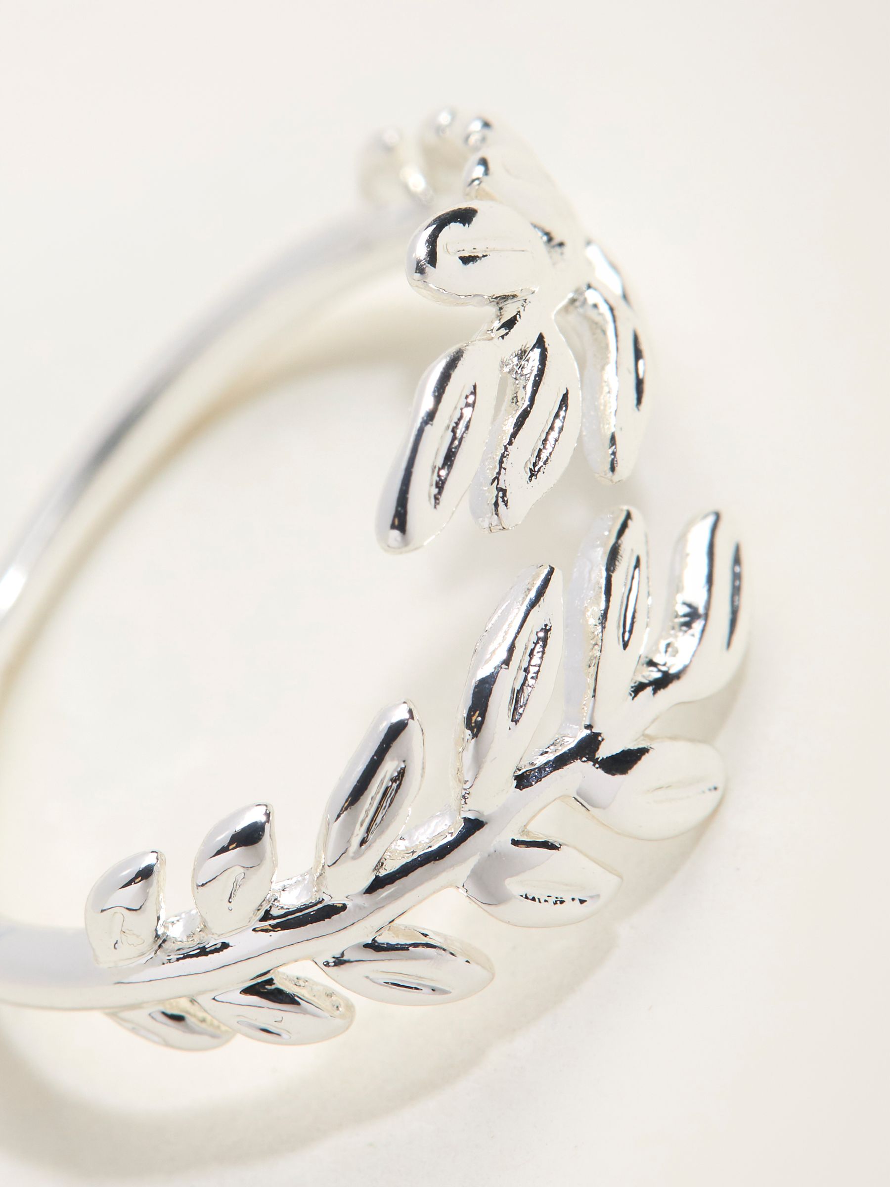 Silver Tone Leaf Adjustable Ring - Image 2 of 2