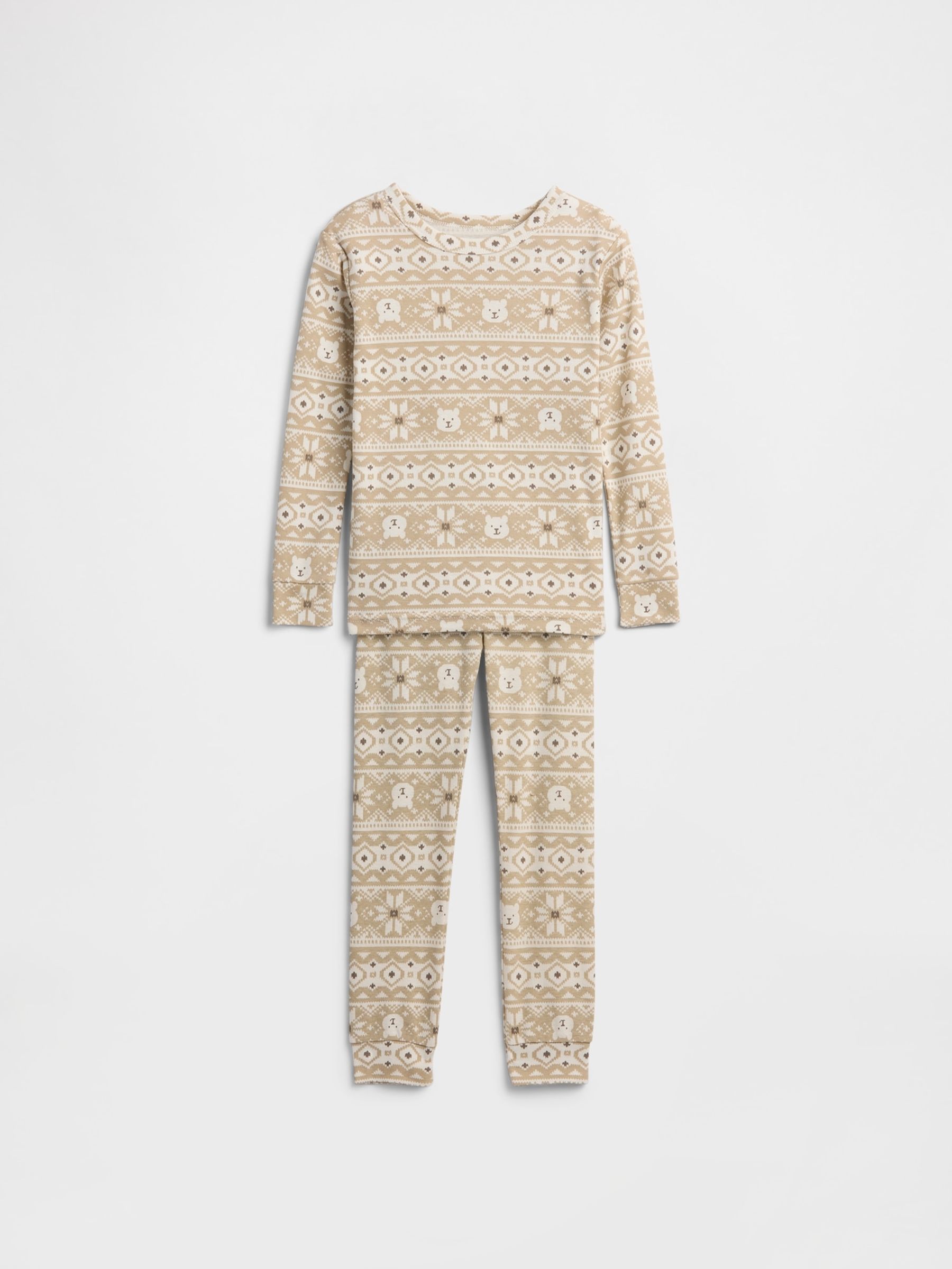 Nude Long Sleeve Pyjama Top and Bottoms Set - Image 1 of 3