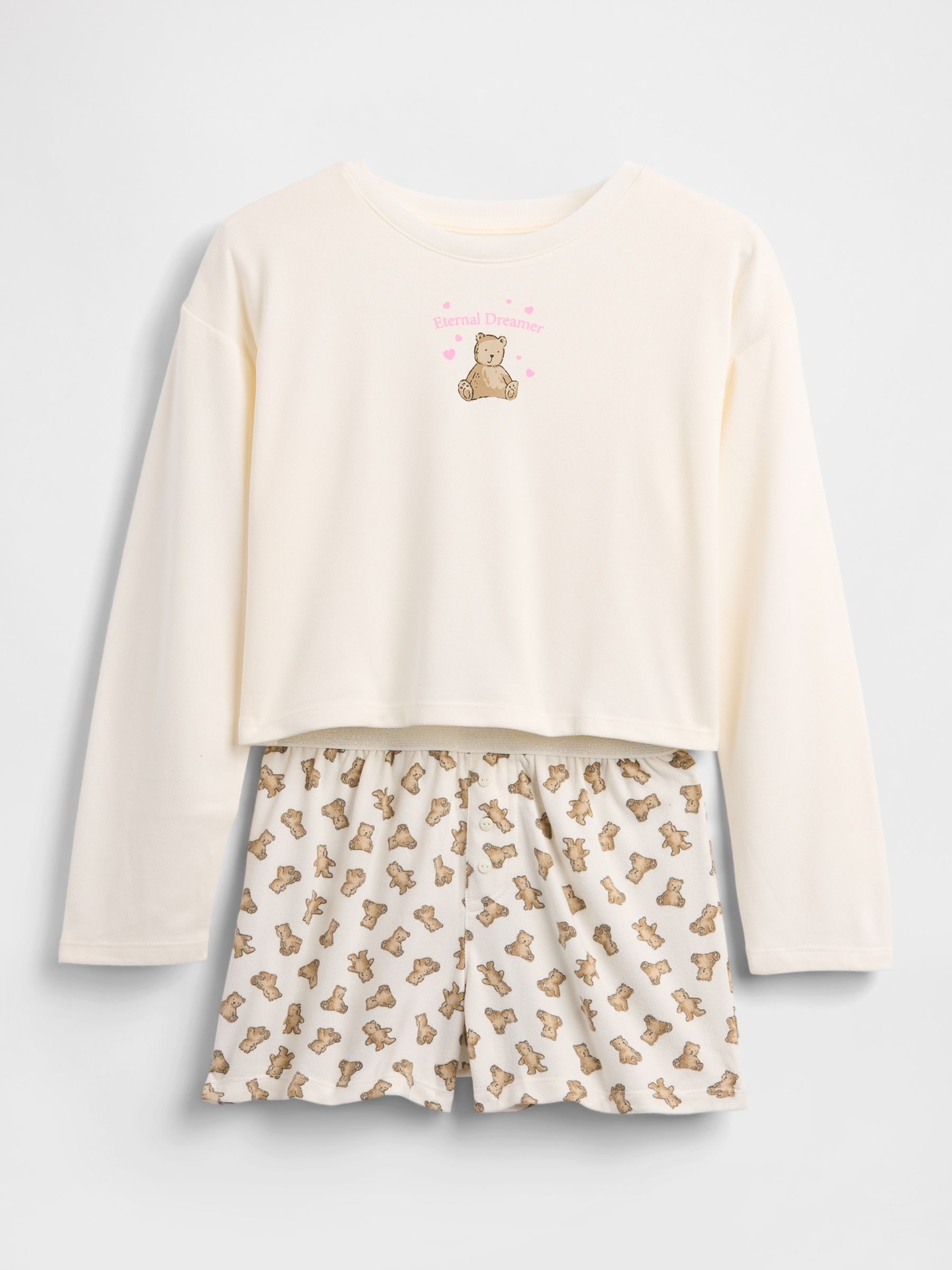 Cream Pyjama Short Set (6-13yrs) - Image 3 of 4
