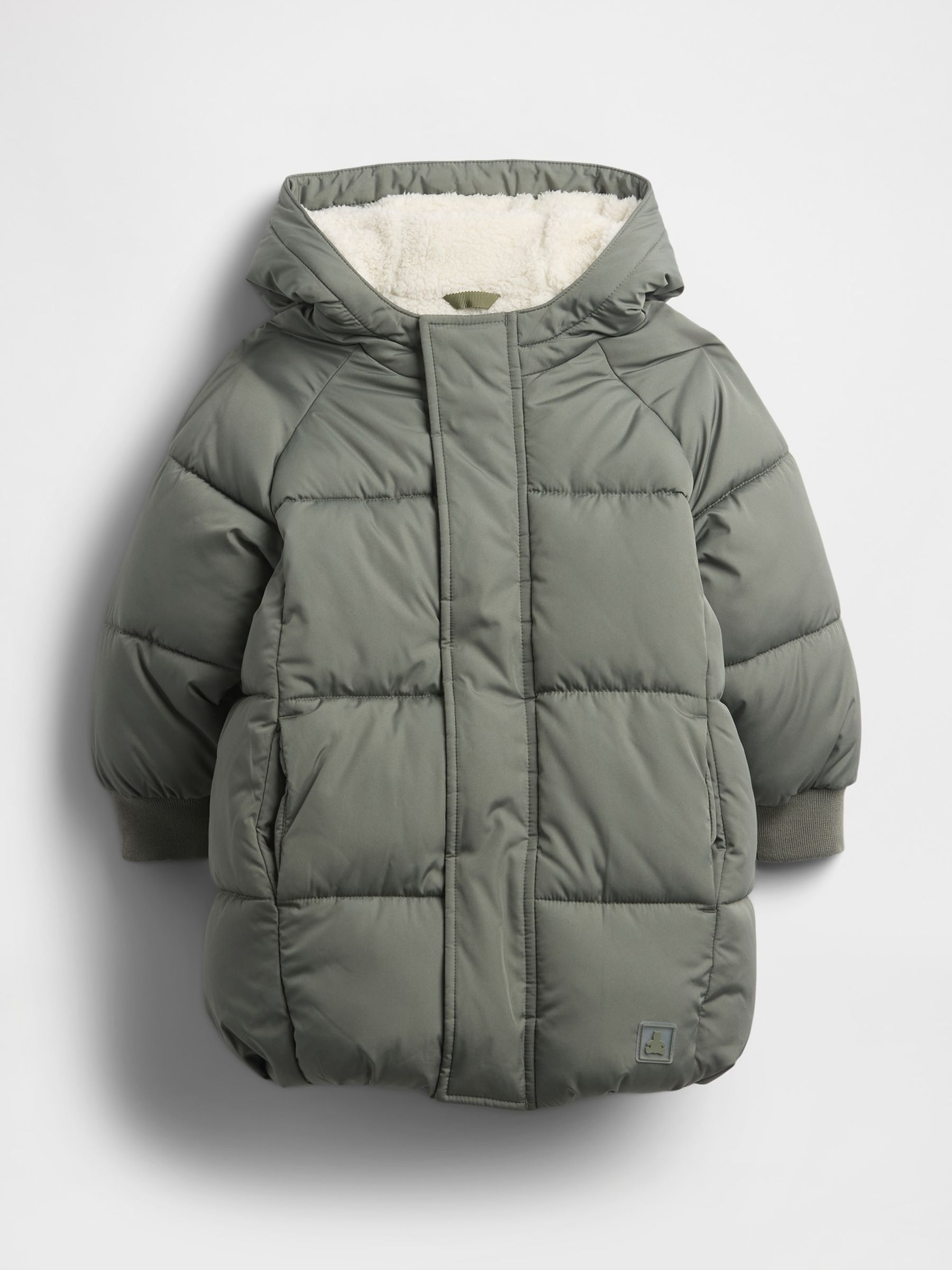 Green Heavyweight Puffer Coat (6mths-5yrs) - Image 1 of 2