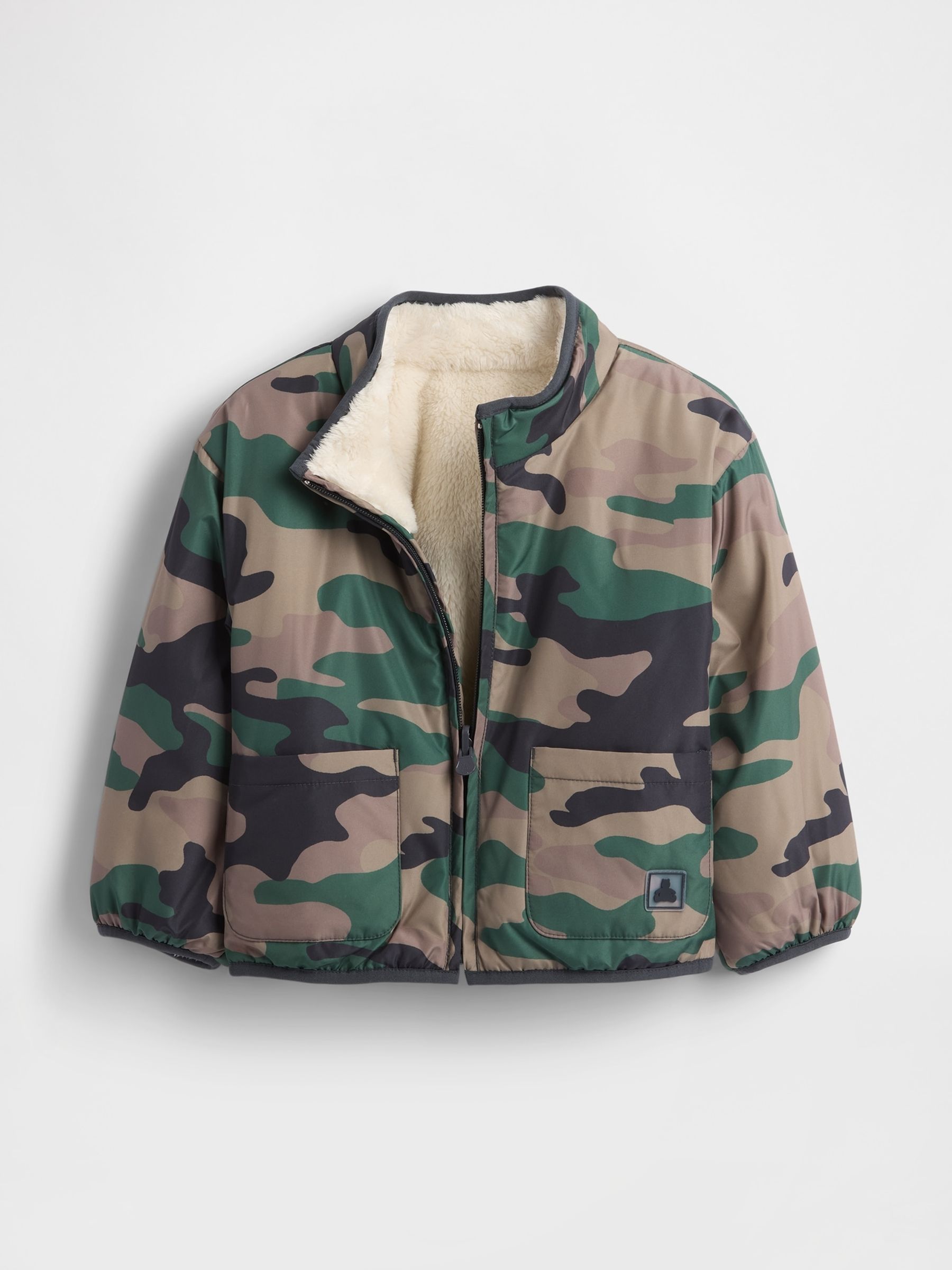 Cream Lightweight Sherpa Reversible Jacket - Image 2 of 3