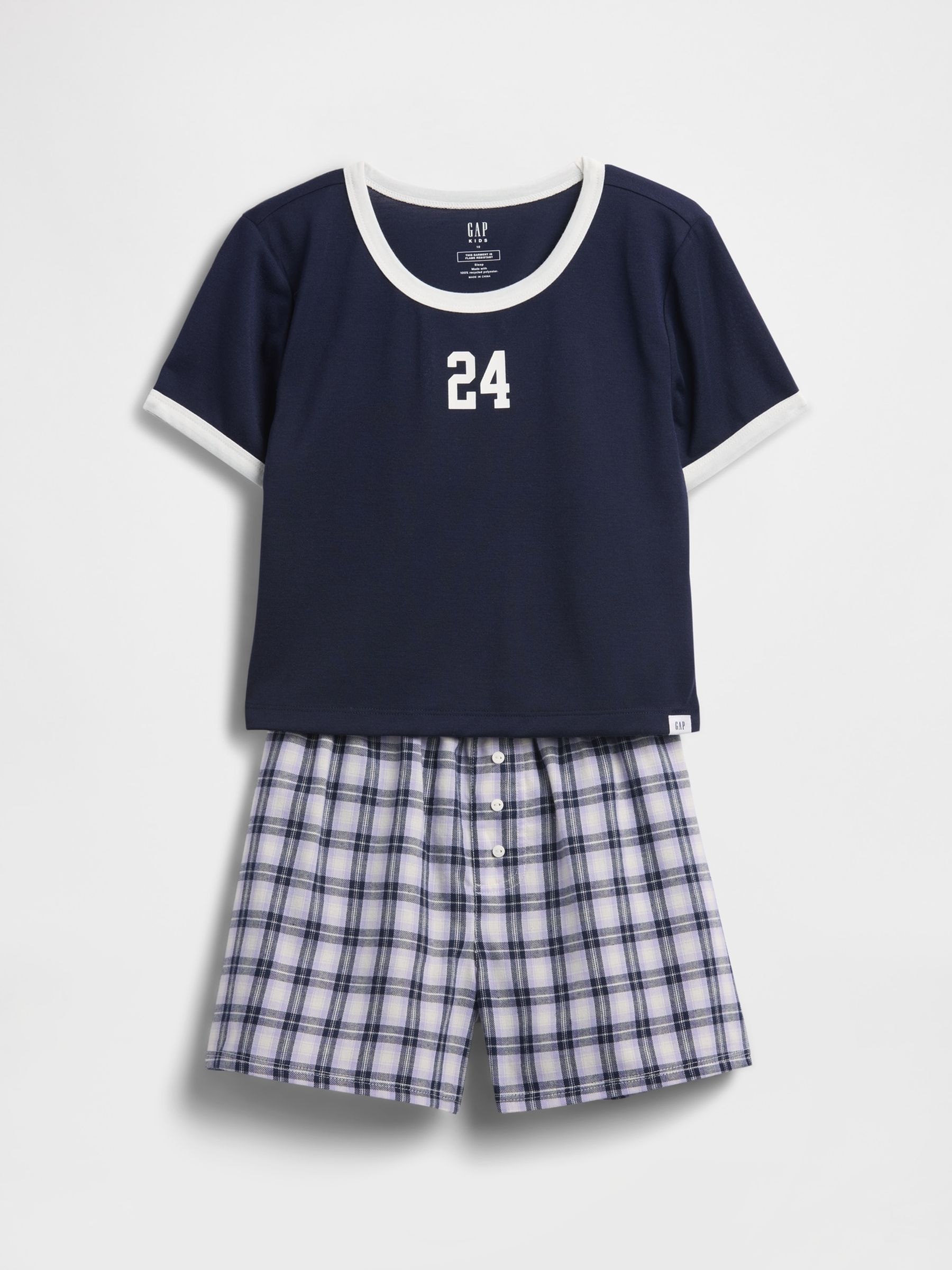 Blue Recycled Pyjama Short Set (6-13yrs) - Image 1 of 3