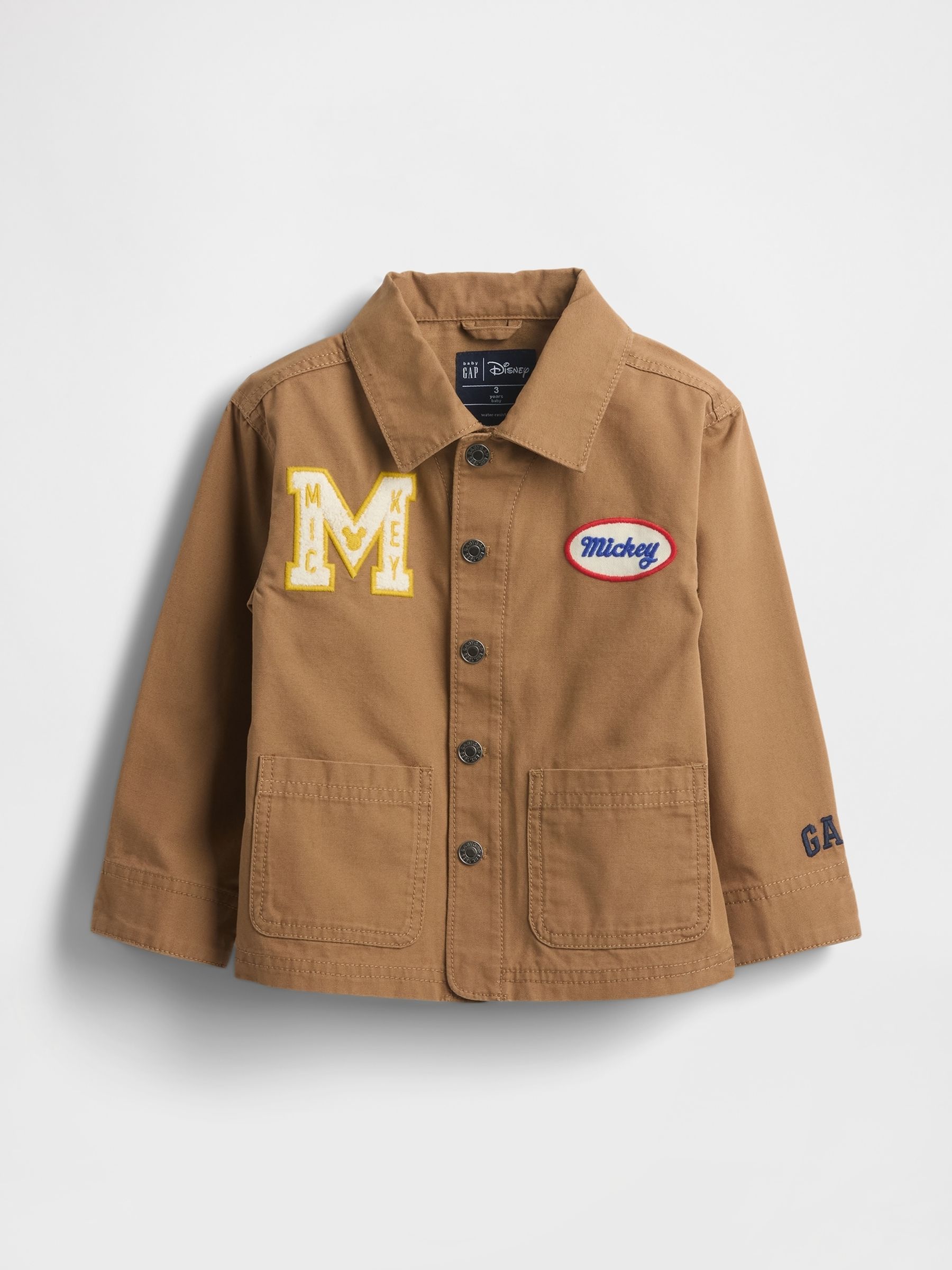 Chestnut Brown Disney Mickey Mouse Canvas Chore Jacket (6mths-5yrs) - Image 1 of 2