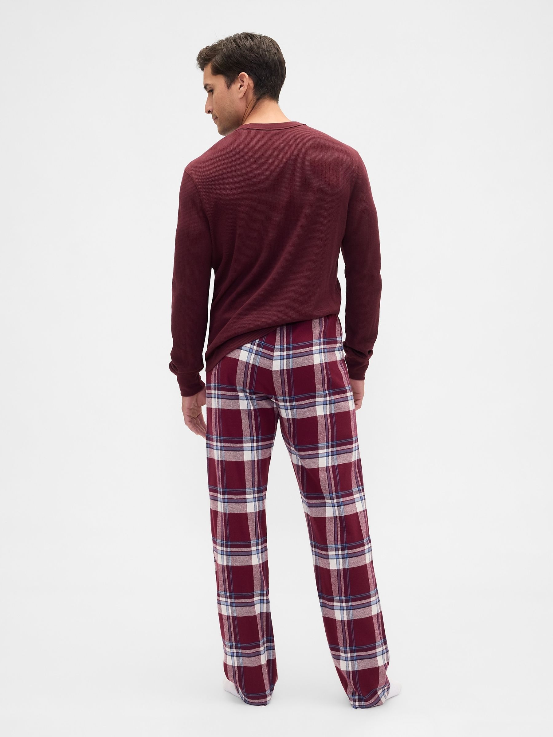 Burgandy Red Relaxed Flannel Pyjama Trousers - Image 4 of 5