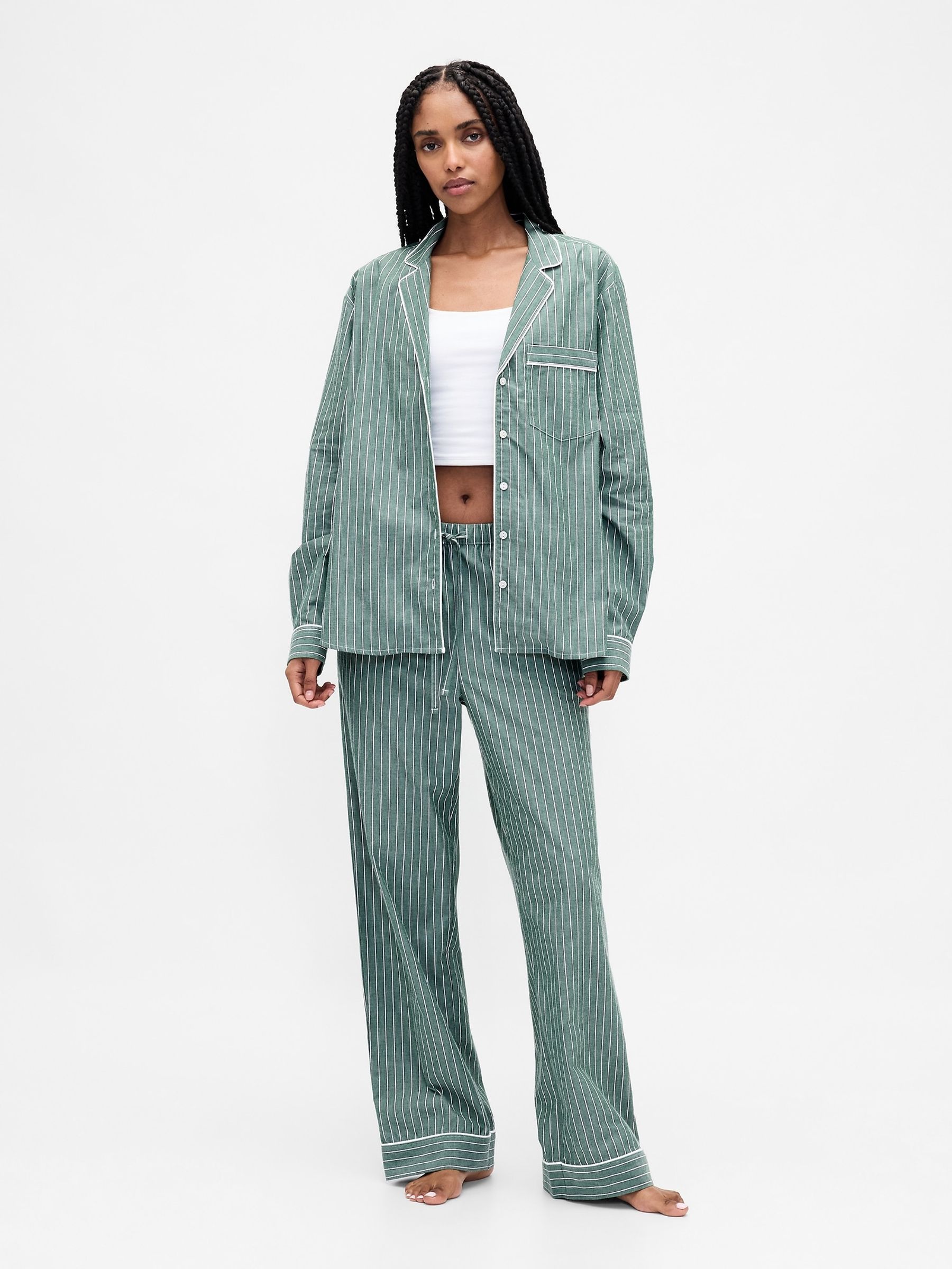 Green Poplin Pyjamas Trousers - Image 5 of 5 Green Poplin Pyjamas Trousers - Image 5 of 5