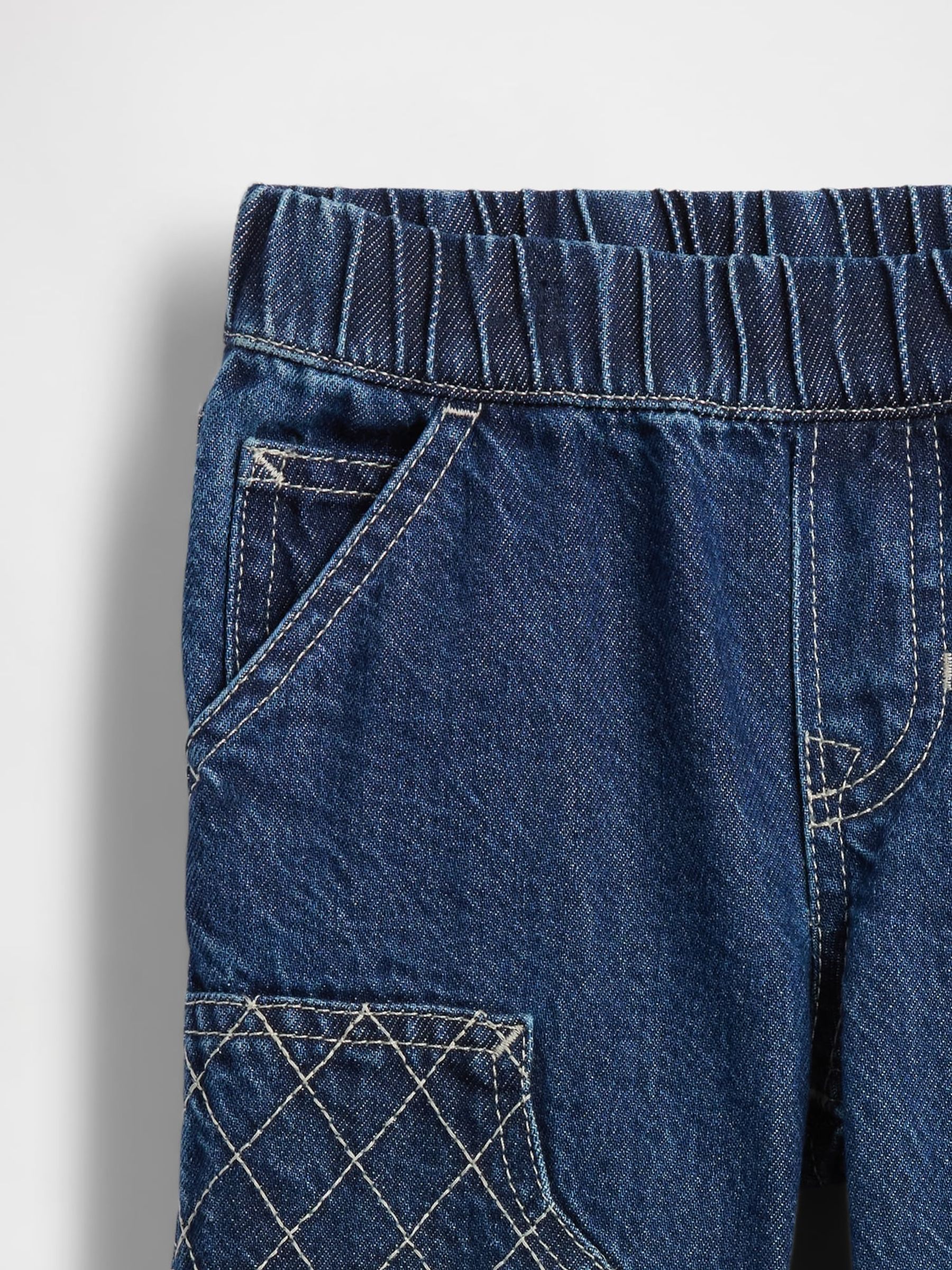 Blue Pull On Baggy Carpenter Jeans - Image 5 of 6
