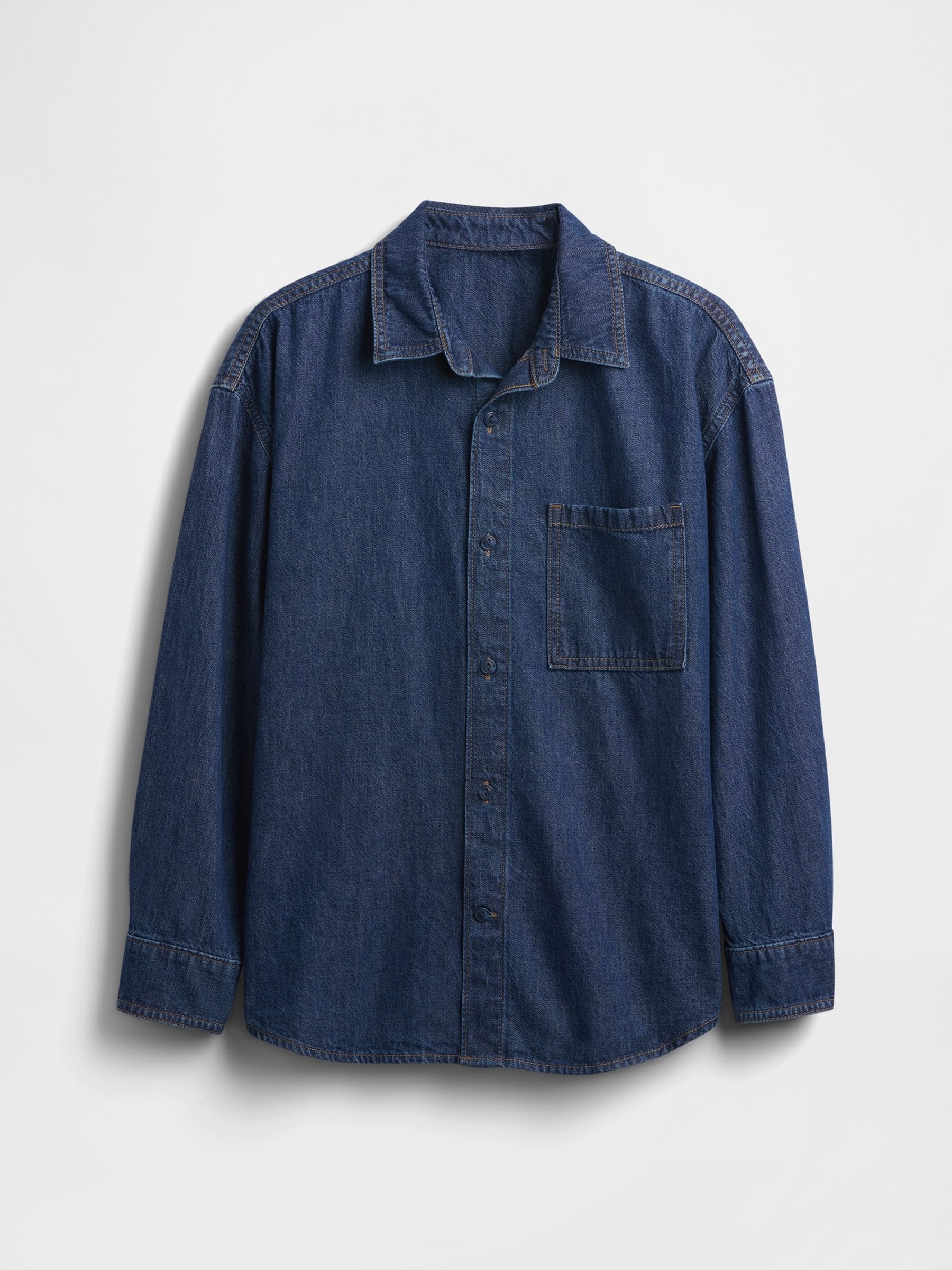 Blue Oversized Denim Shirt (4-13yrs) - Image 4 of 5