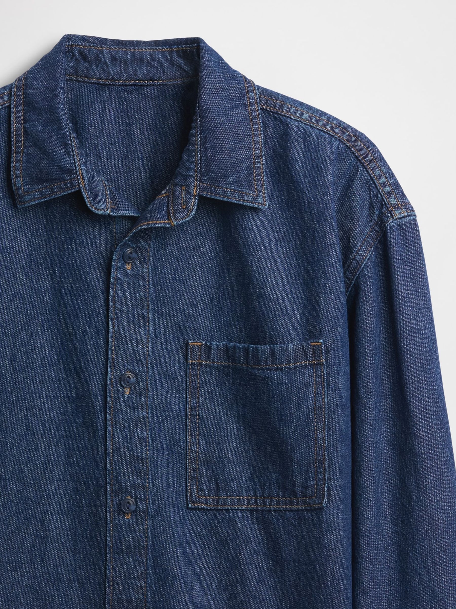 Blue Oversized Denim Shirt (4-13yrs) - Image 5 of 5