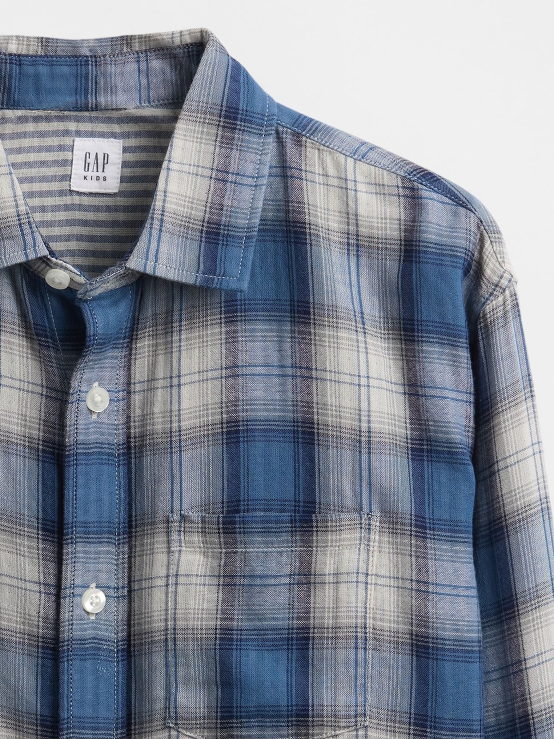 Blue Relaxed Check Shirt (4-13yrs) - Image 5 of 6