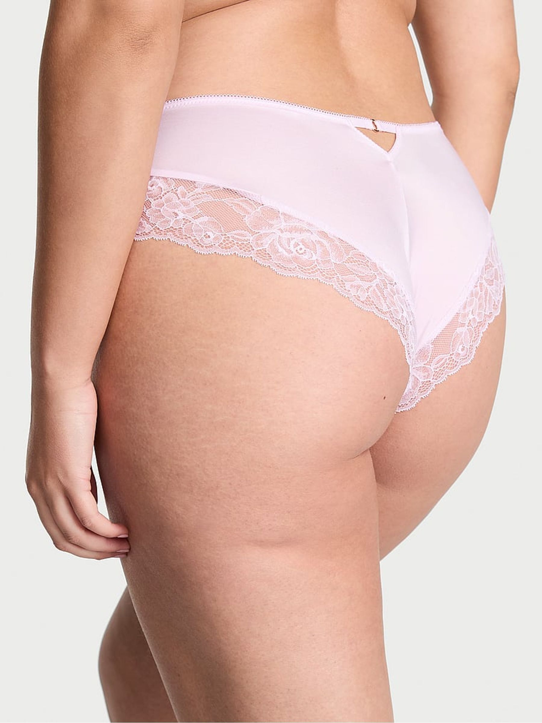 Light Hyacinth Purple Cheeky Rose Lace Trim Knickers - Image 2 of 2
