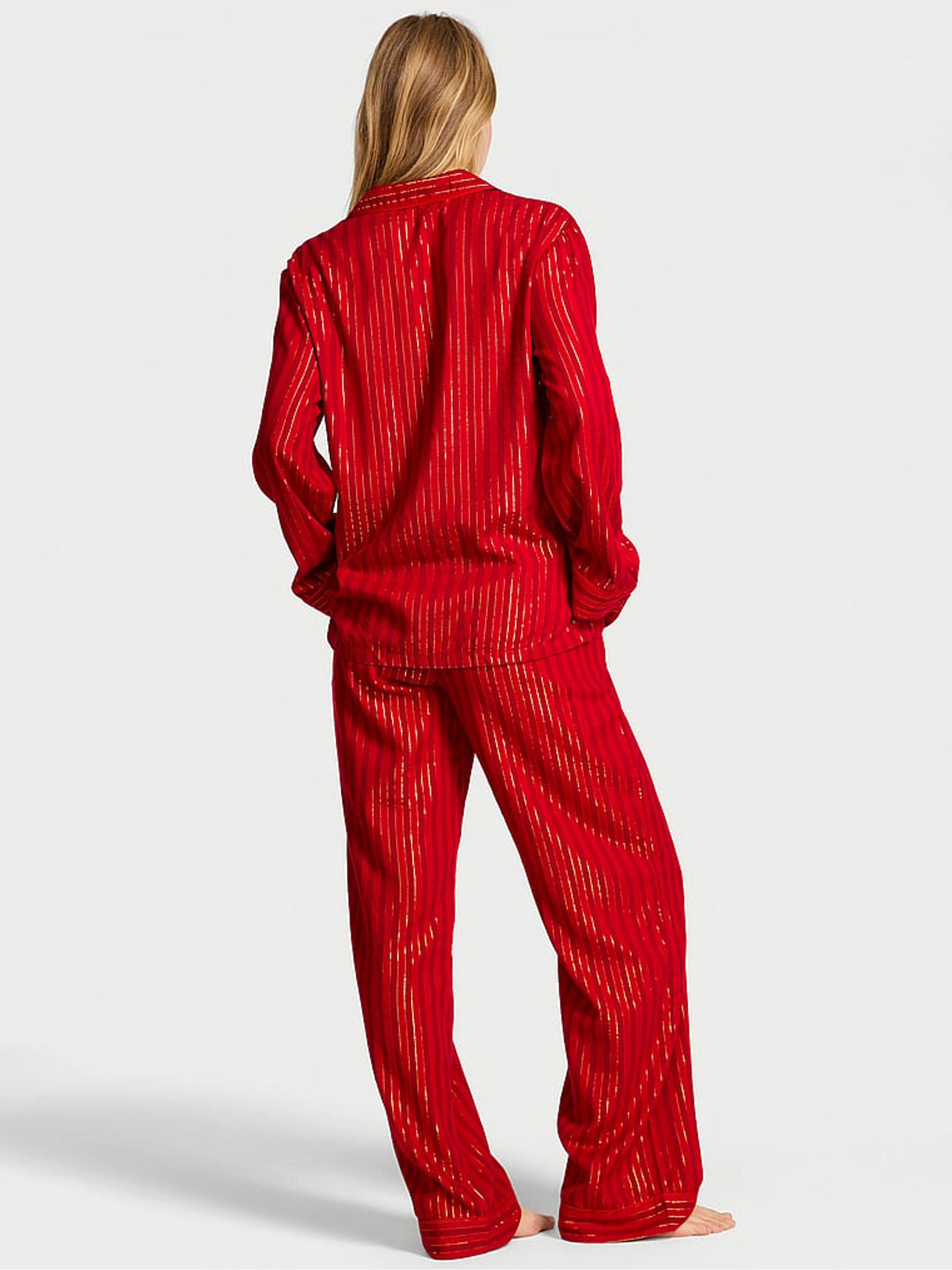 Red Christmas Stripe Long Pyjamas Set - Image 2 of 3