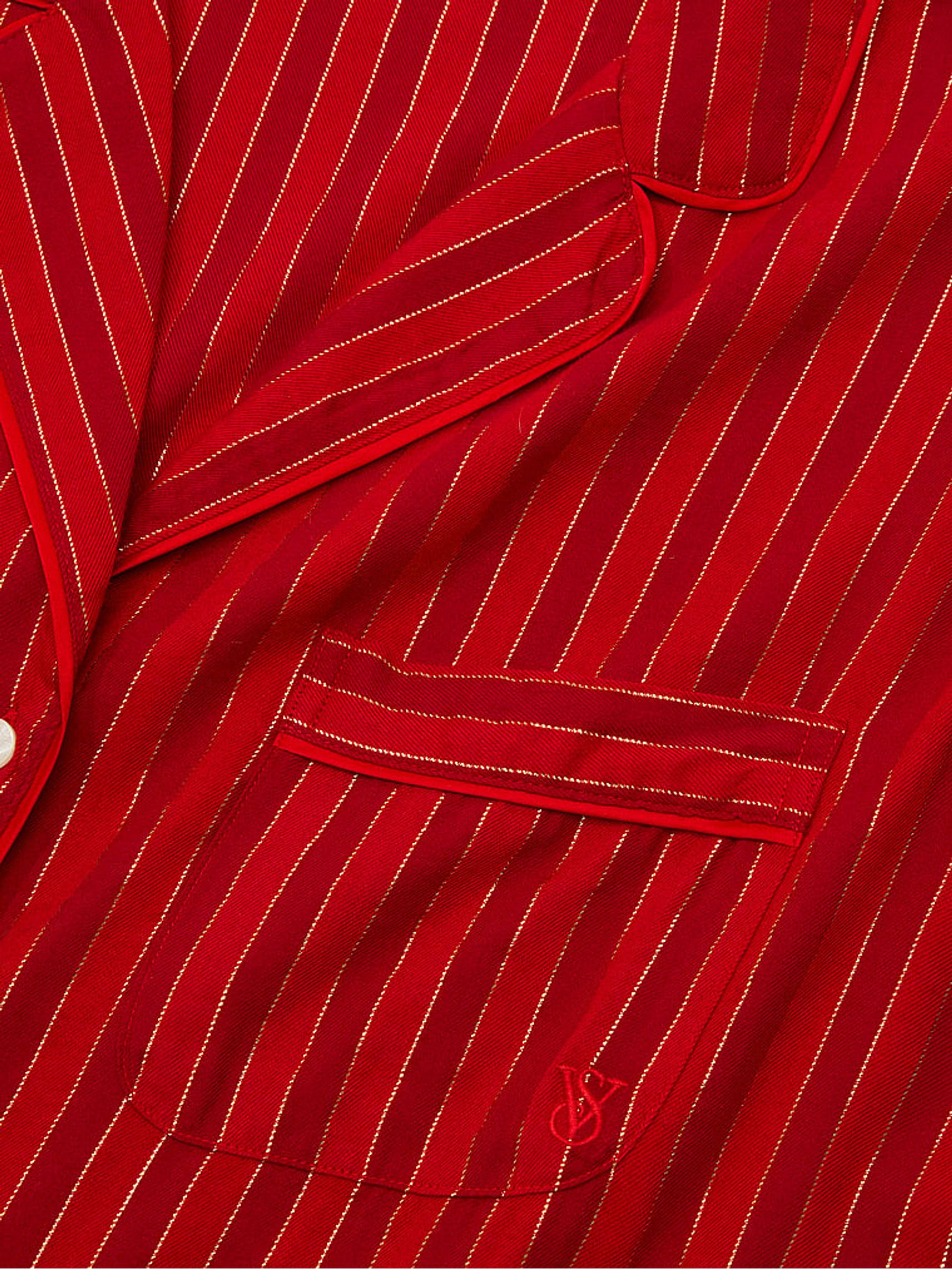 Red Christmas Stripe Long Pyjamas Set - Image 3 of 3