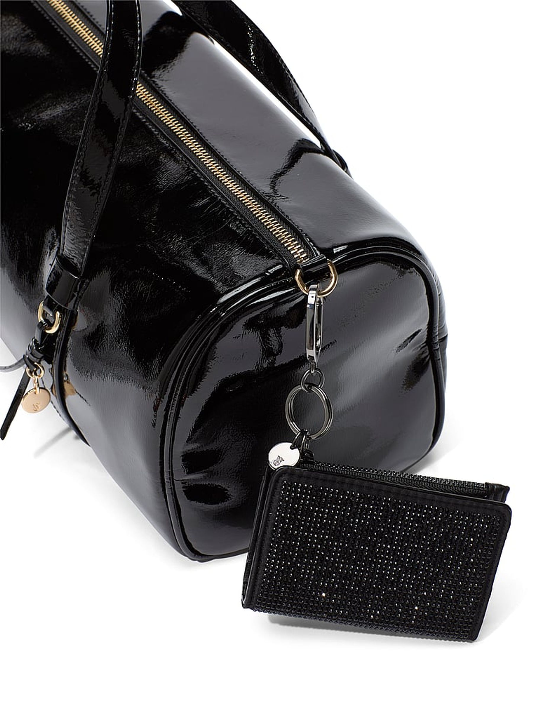 Black Rhinestone Foldable Keyring Card Holder - Image 3 of 3