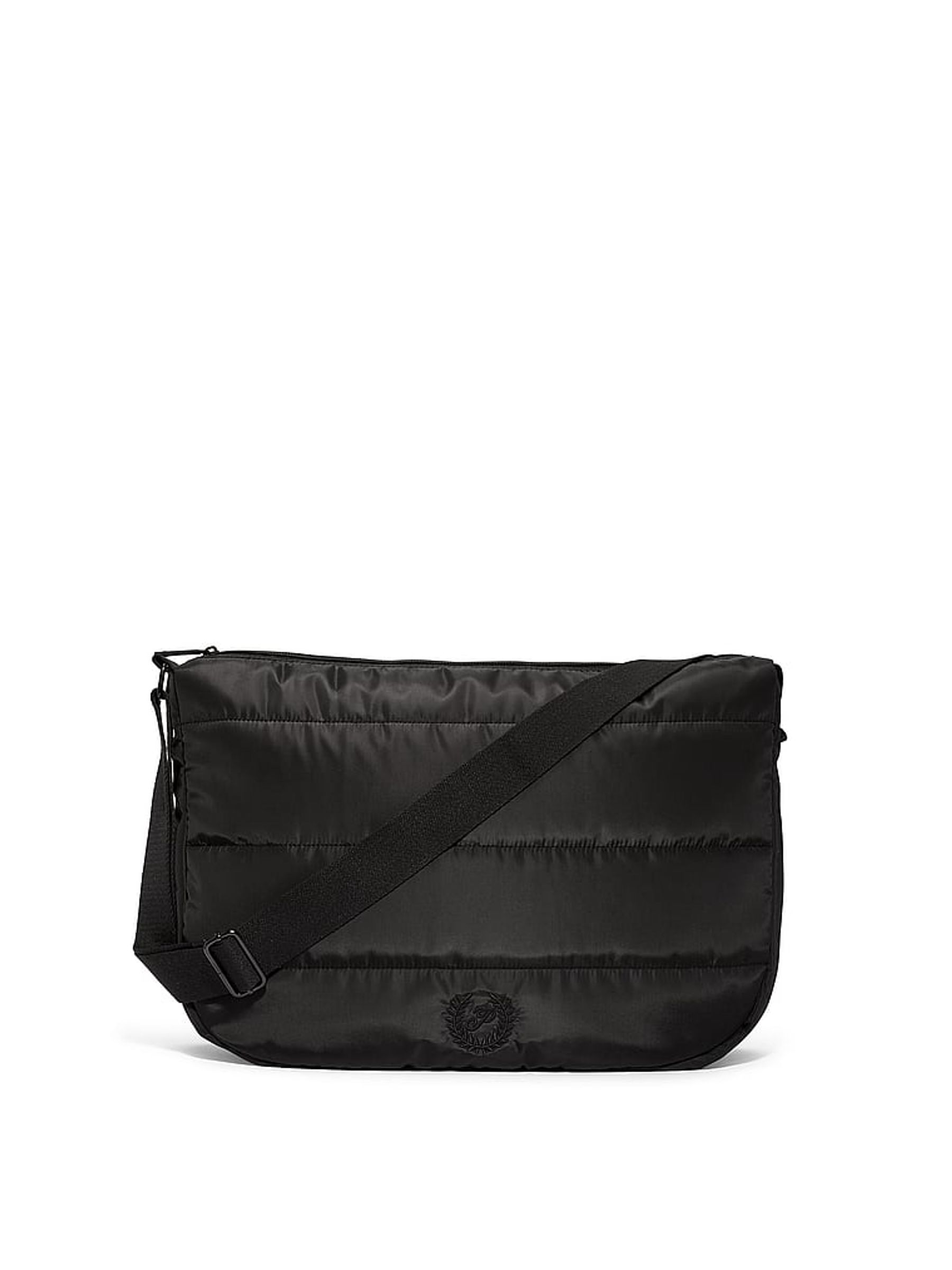Black Quilted Puffer Slouch Bag - Image 2 of 4