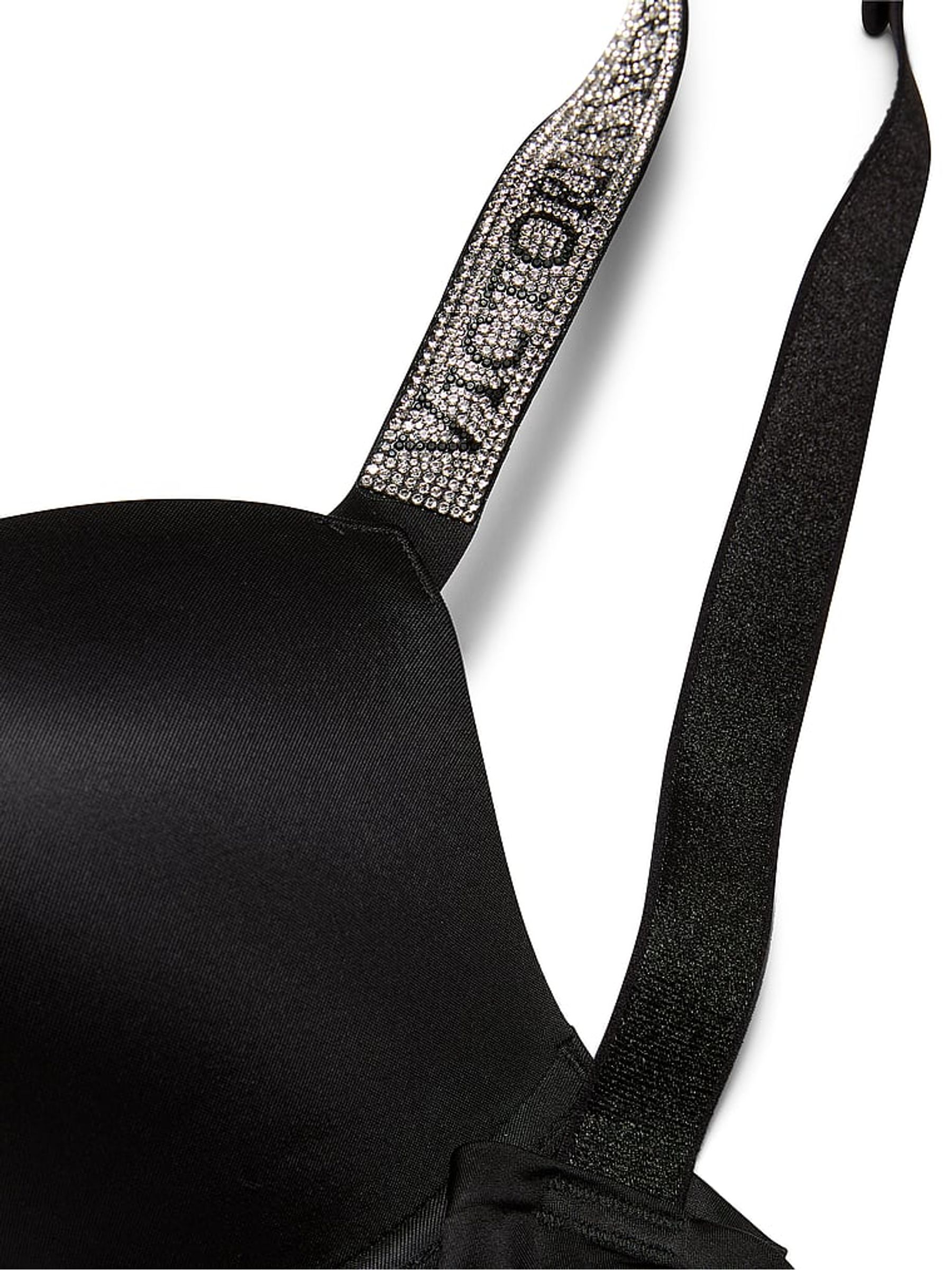 Black Push Up Shine Strap Bra - Image 4 of 4
