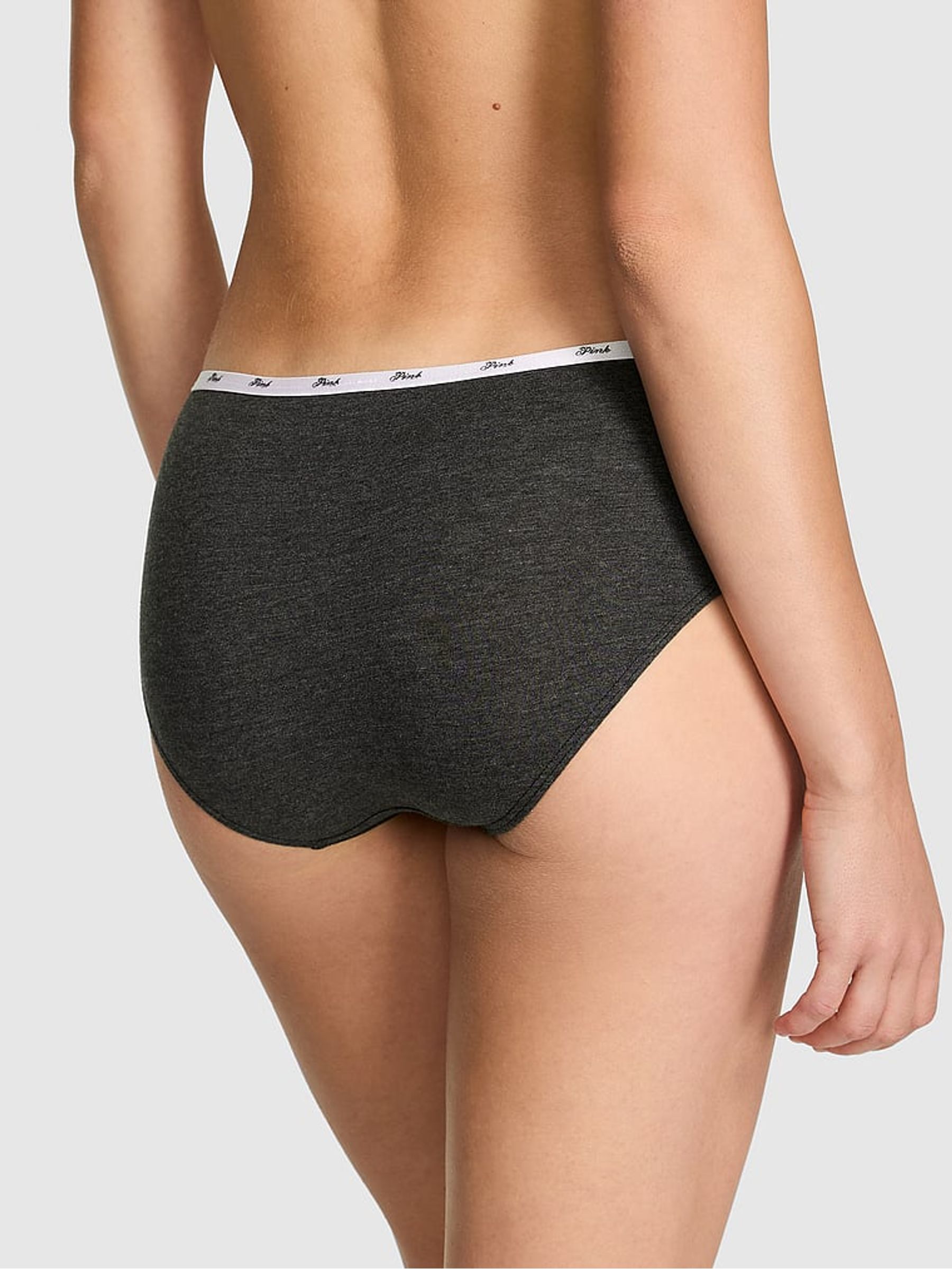 Charcoal Heather Grey Hipster Cotton Mini Logo Knickers - Image 2 of 2