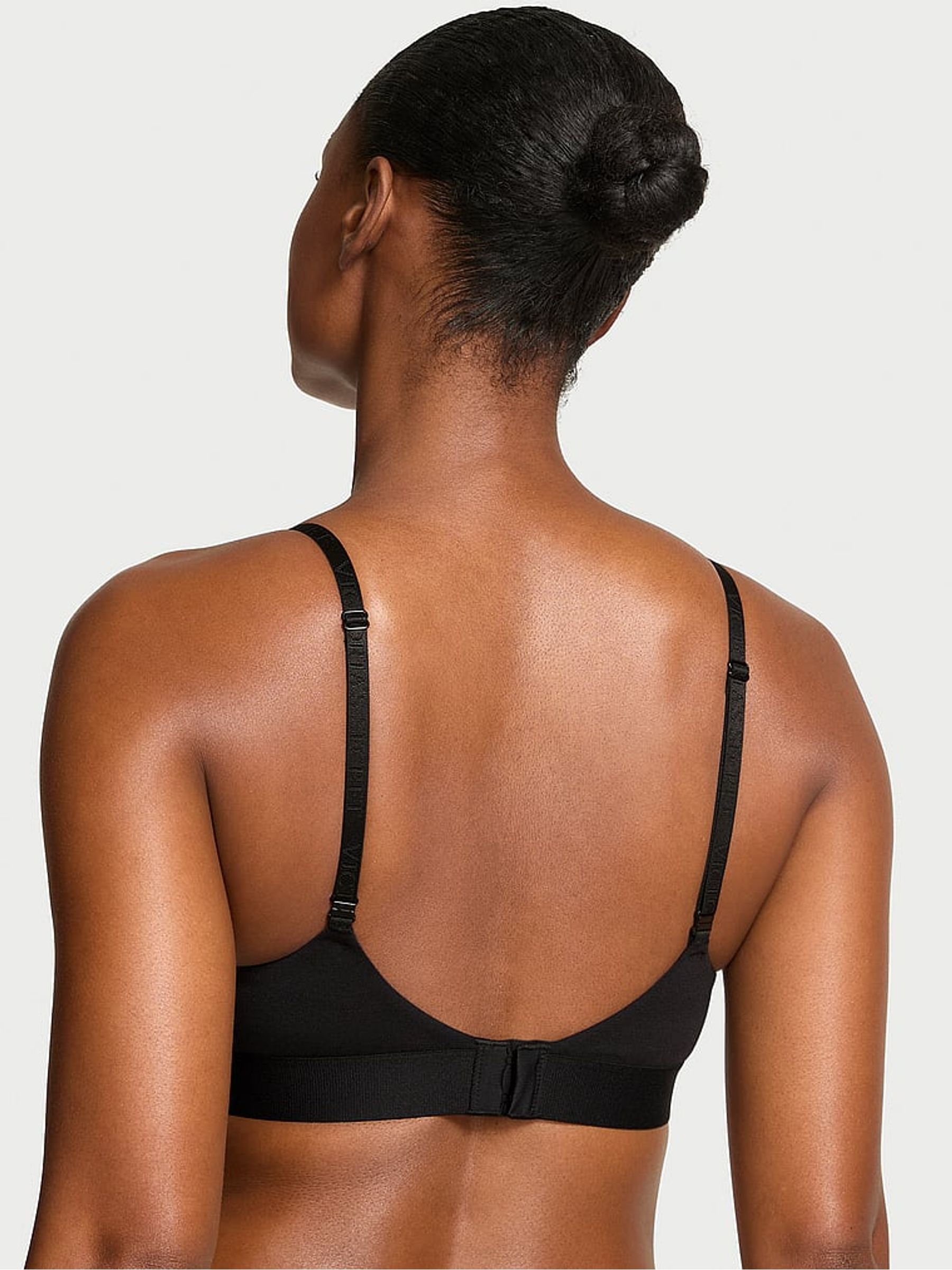Black Lightly Lined Full Cup Logo Shine Patch Bra - Image 2 of 3