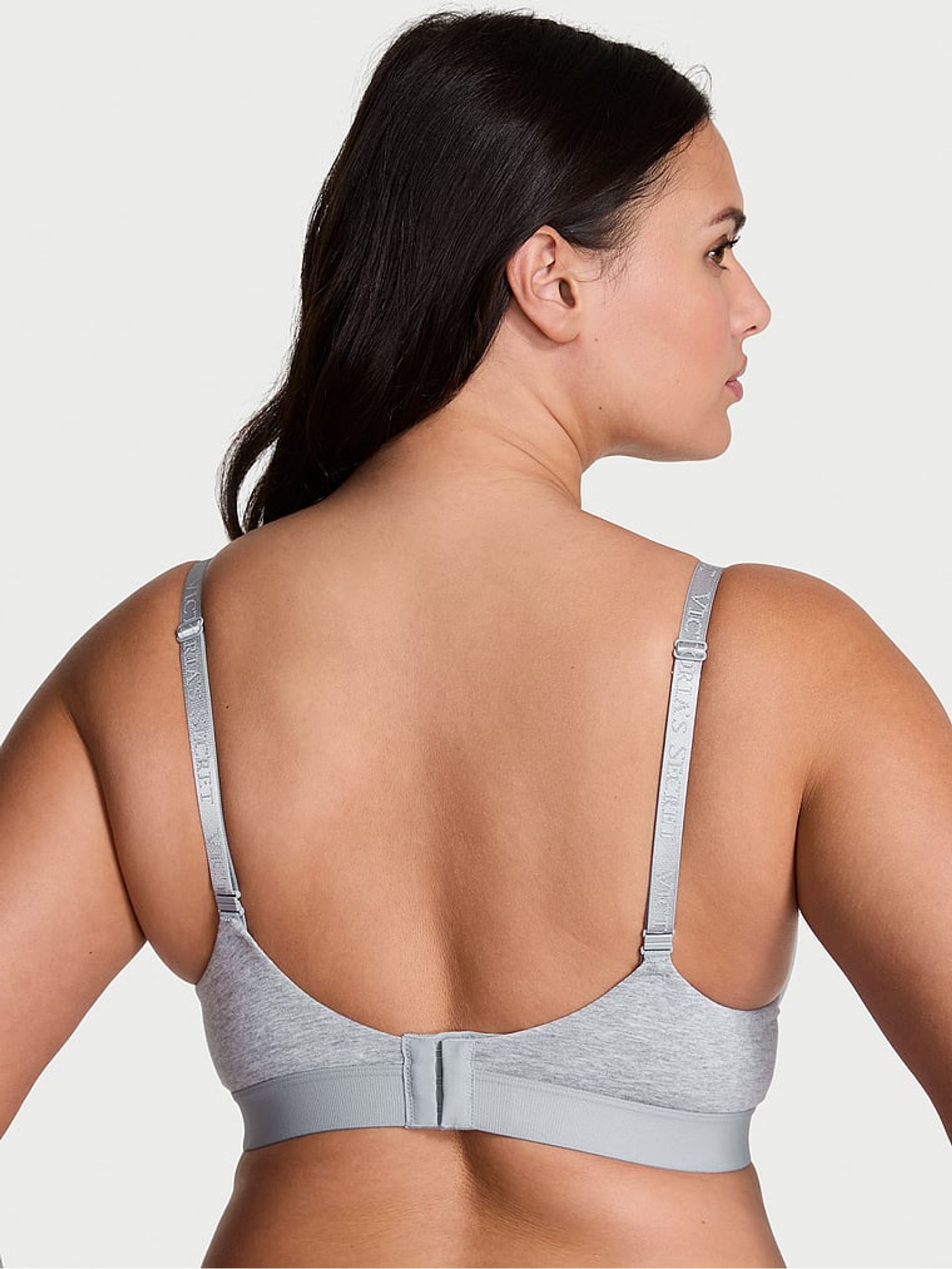 Medium Heather Grey Full Cup Push Up Logo Shine Patch Bra - Image 2 of 2