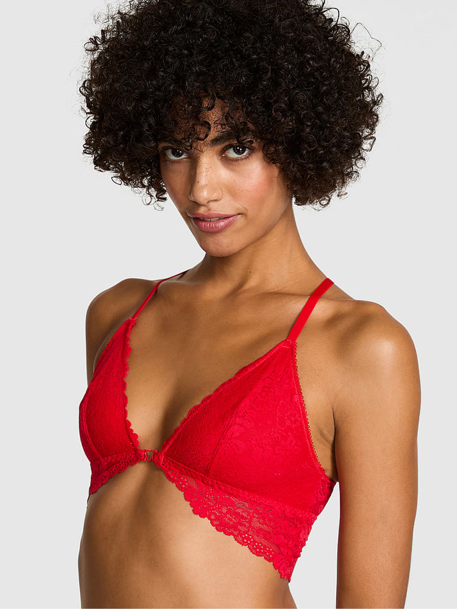 Red Pepper Lace Longline Bralette - Image 2 of 3
