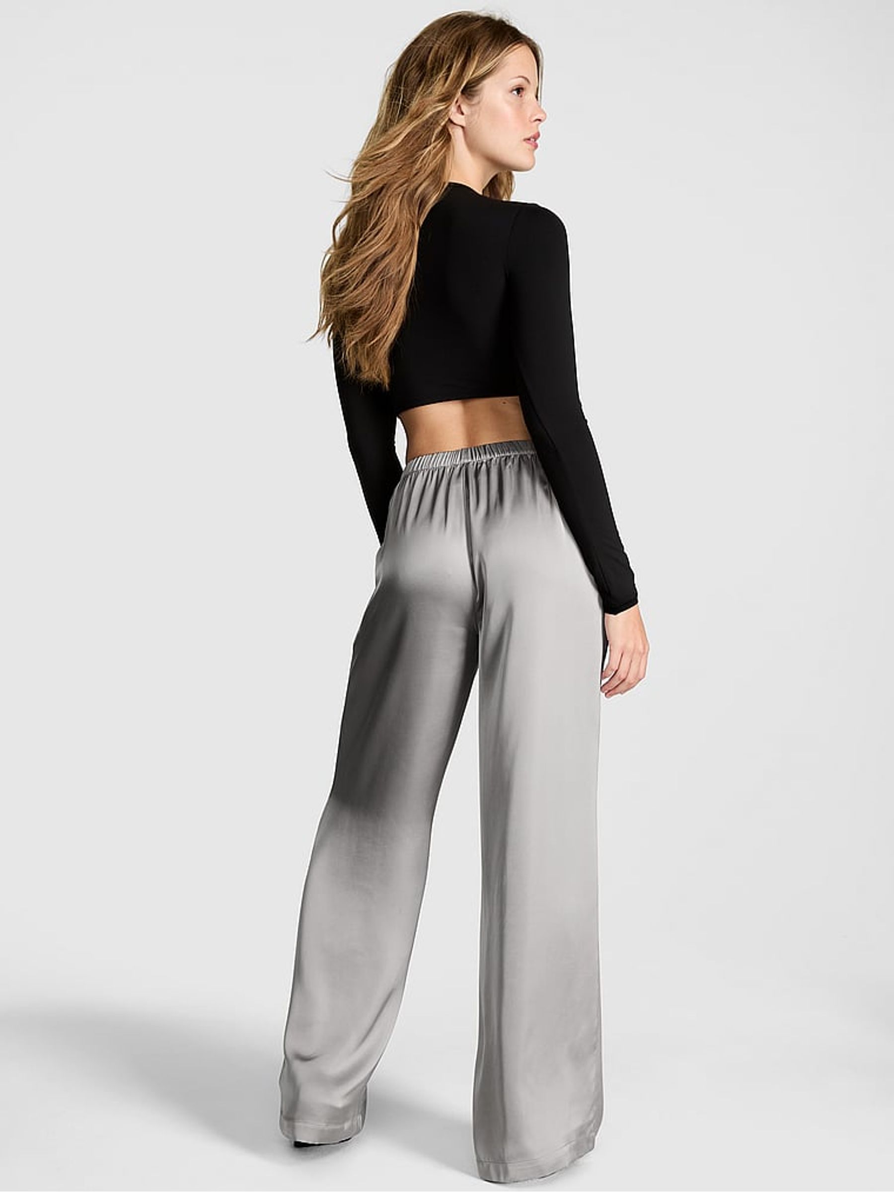 Silver Lining Grey Satin Trousers - Image 2 of 2